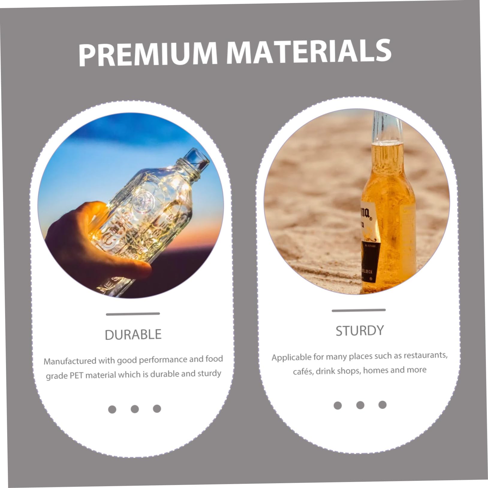 JECOMPRIS Juice Bottles Lids Clear Plastic Bottles for Water Milk Tea Juice Leakproof Reusable