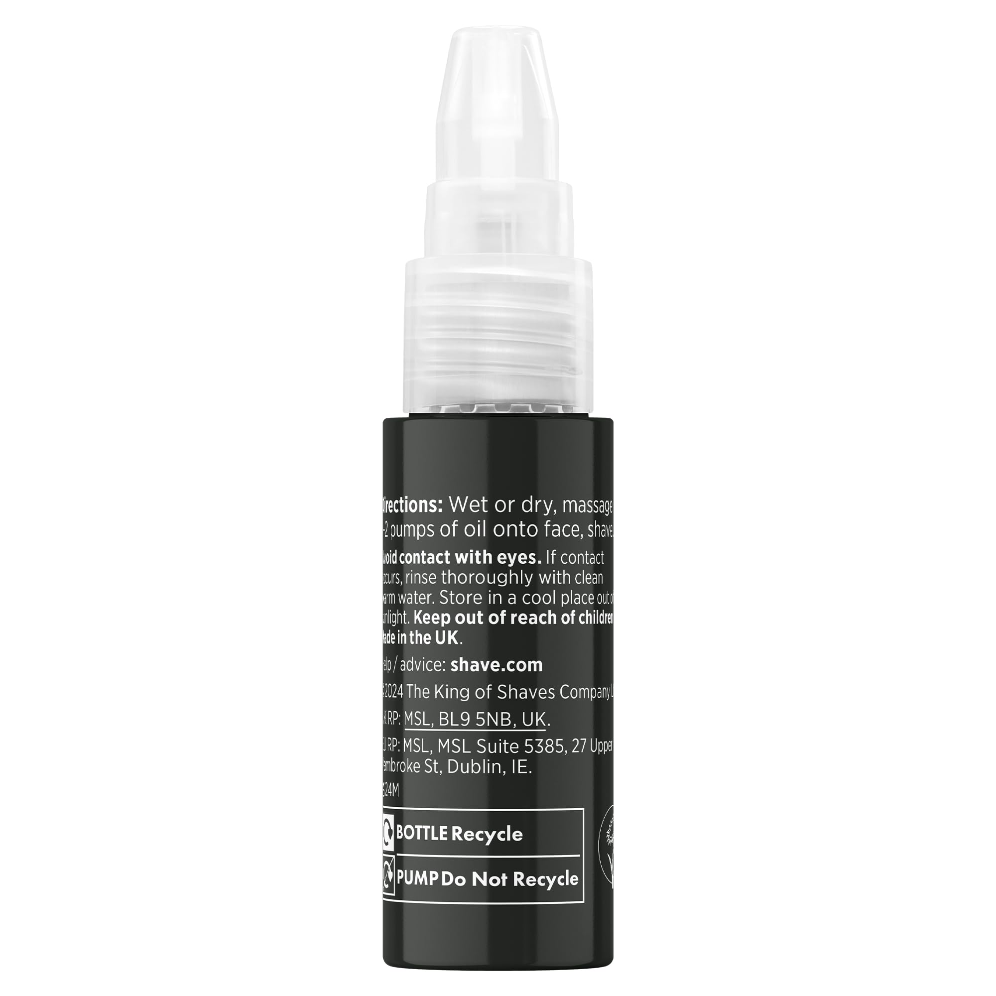 King of Shaves Advanced Sensitive Rasieröl Teebaum & Vitamin E 30ml klare Formel ohne Schaum reduziert Rasurbrand empfindliche Haut Reisegröße
