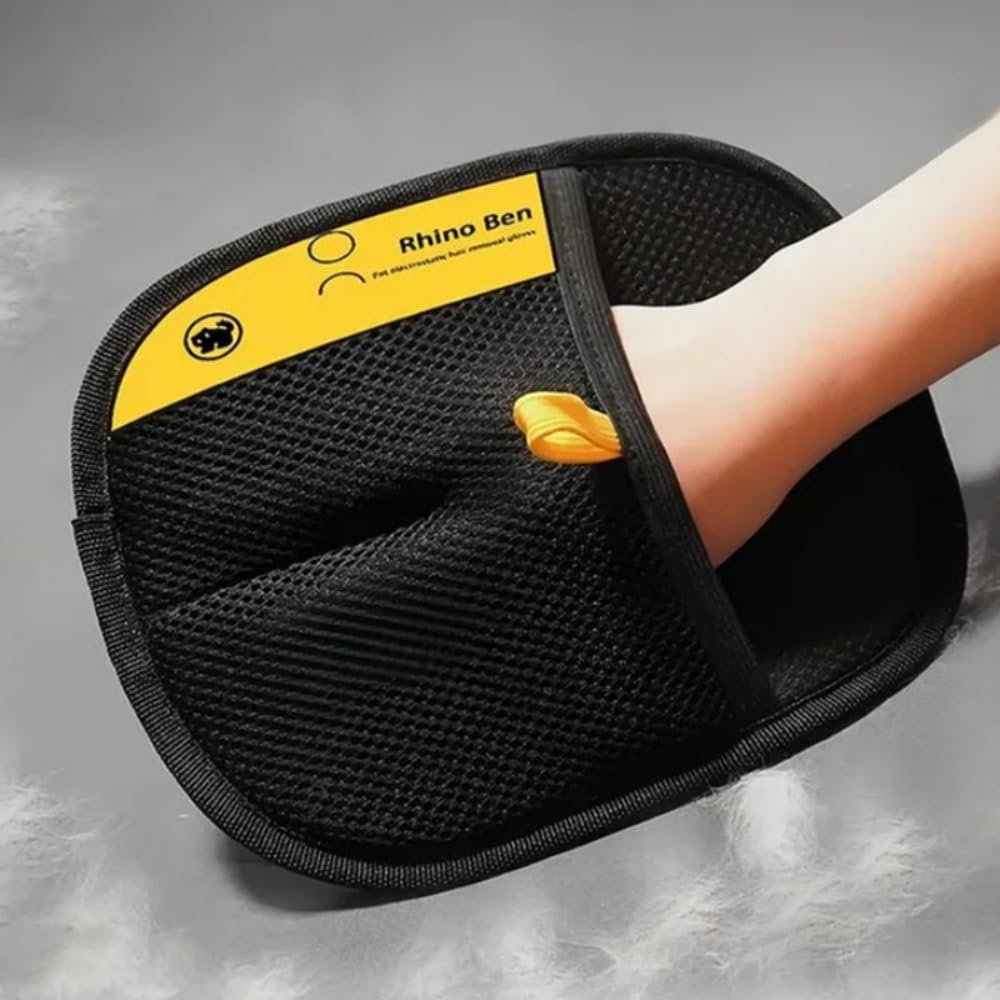 animouf Gantitouf Gants de Toilettage Double Face Anti - Statique, Réutilisable et Respirant, pour Enlever Les Poils de Chien et Chat sur Canapé, Tapis, Vêtements