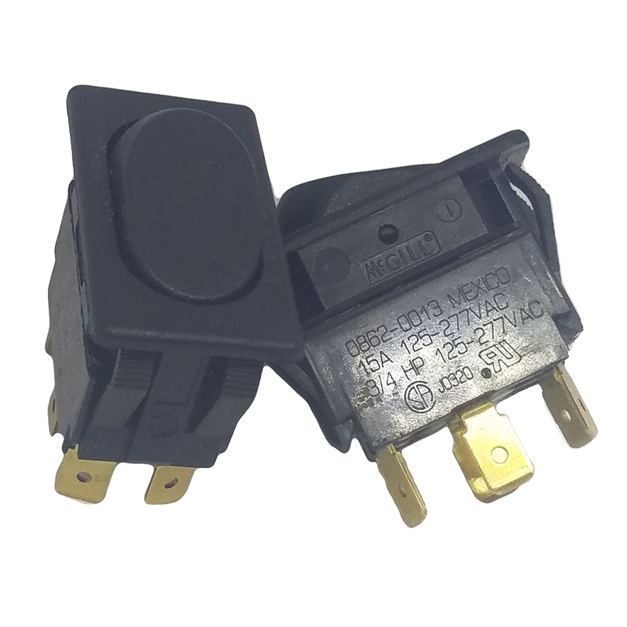 AVLIS-CO 0862-0013 Rocker Switch Double Pole On - On 15A 277VAC 3