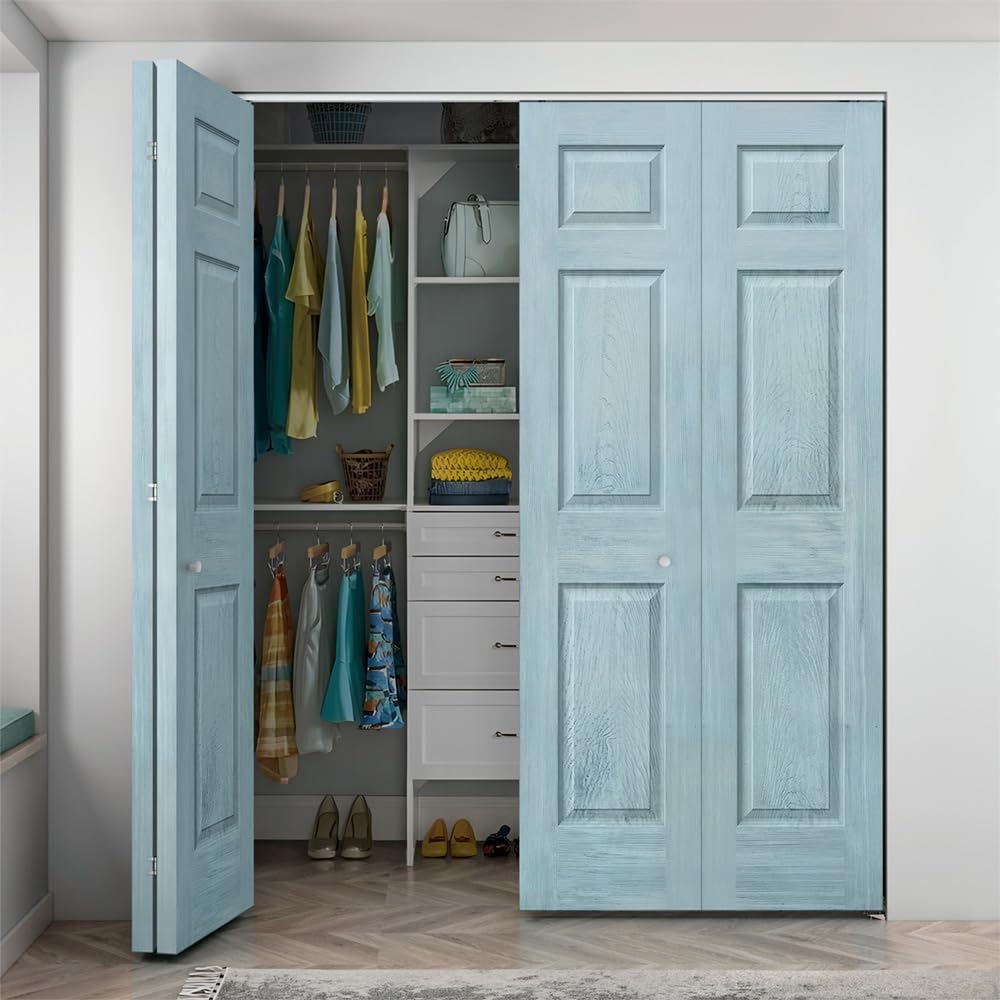 Amazon.com: 72 in. x 80 in. Vintage Denim Blue Stain 6 Panel MDF