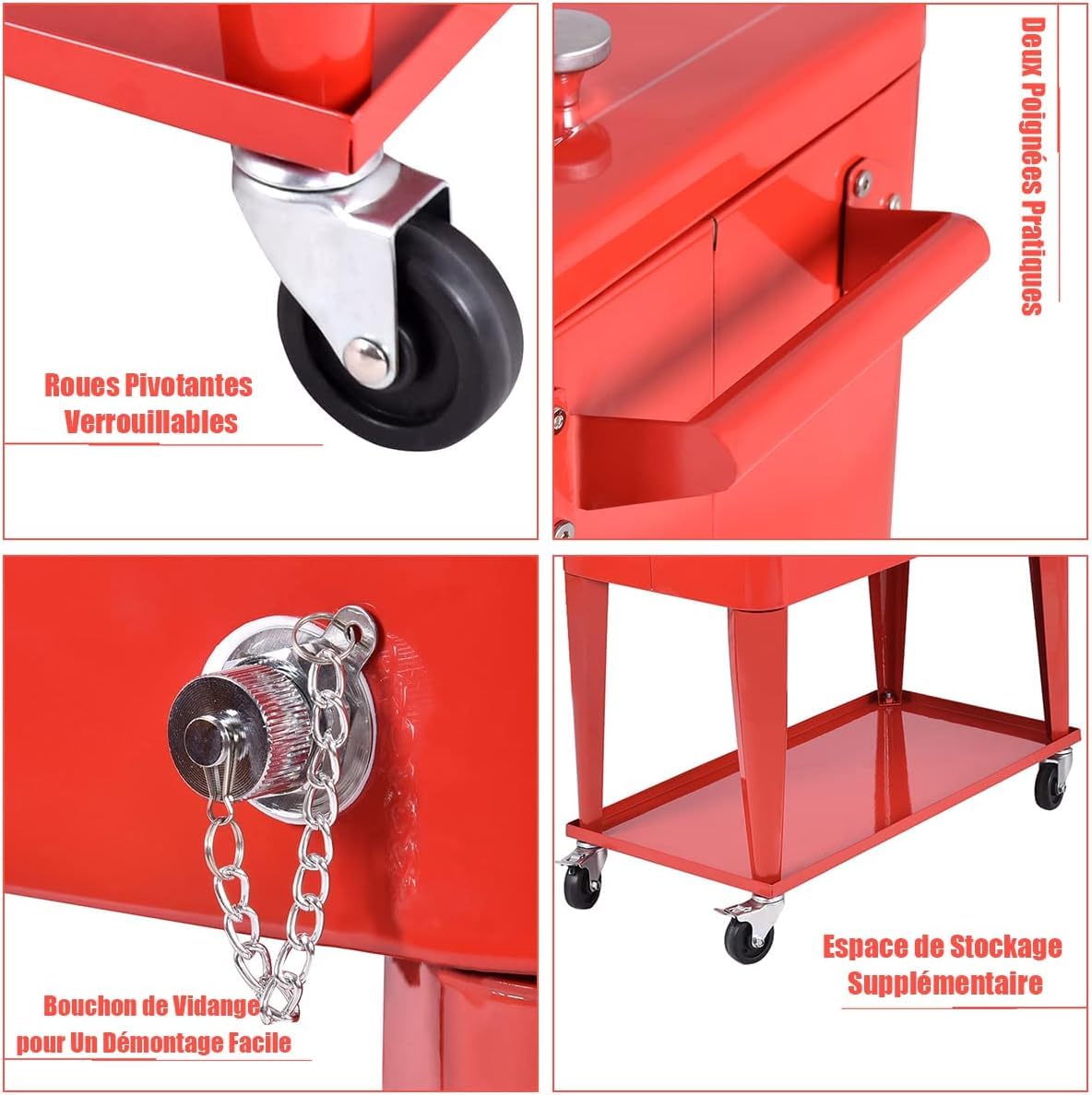 GOPLUS Carrito Nevera 76L, Nevera Portátil con Ruedas para Bebidas y Hielo, Bar Móvil con Sacacorchos y Estantes para Jardín Terraza Picnic Fiesta Exterior