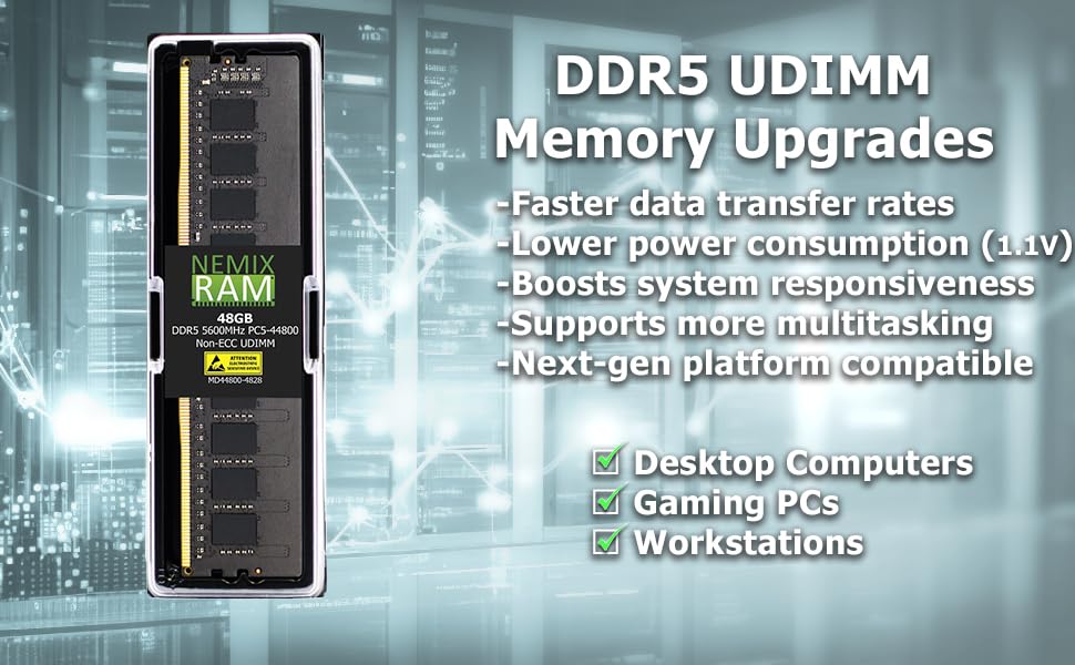 Amazon.co.jp: 48GB 1X48GB DDR5 5600MHZ PC5-44800 2Rx8 1.1V CL46