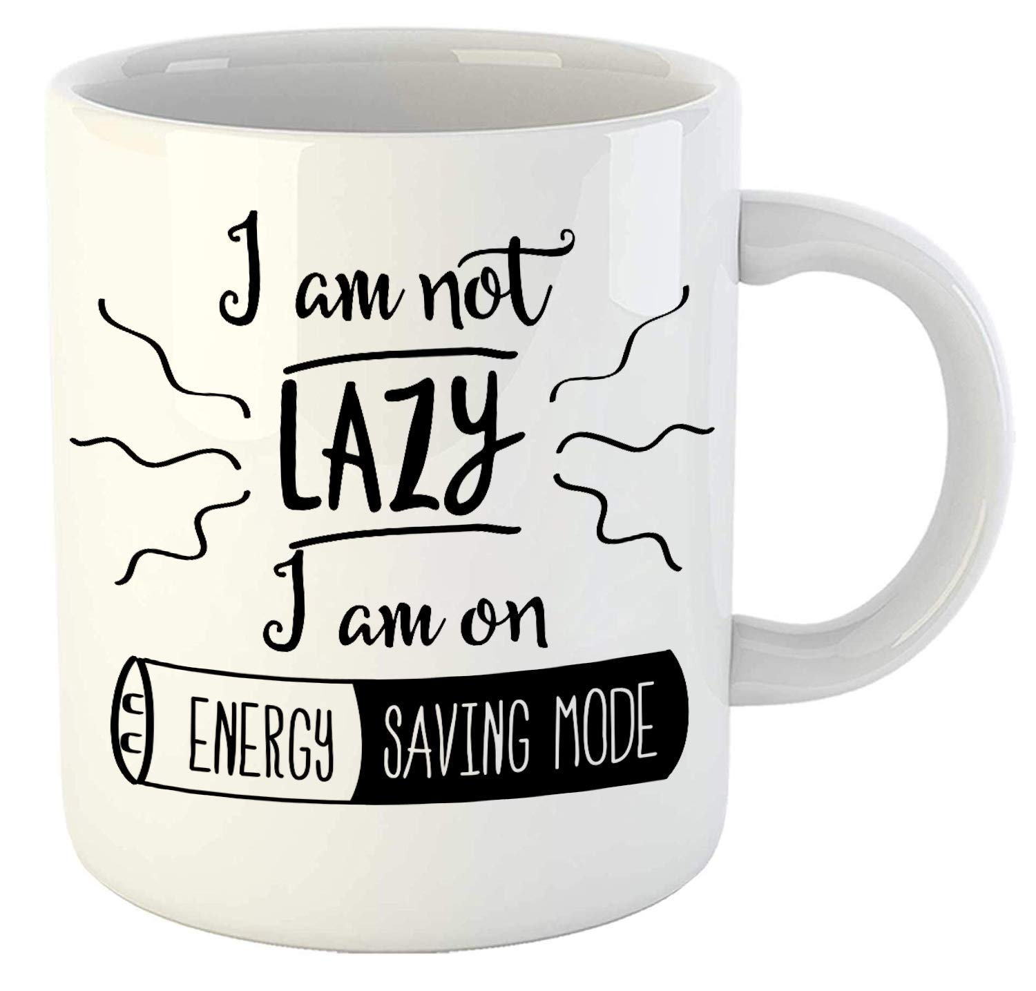 Cartoon Coffee Mug I Am Not Lazy Motivational Birthday Gifts for Kids Boys Girls Brother Sister Women Men 1 Piece White Ceramic Cup 325 Ml