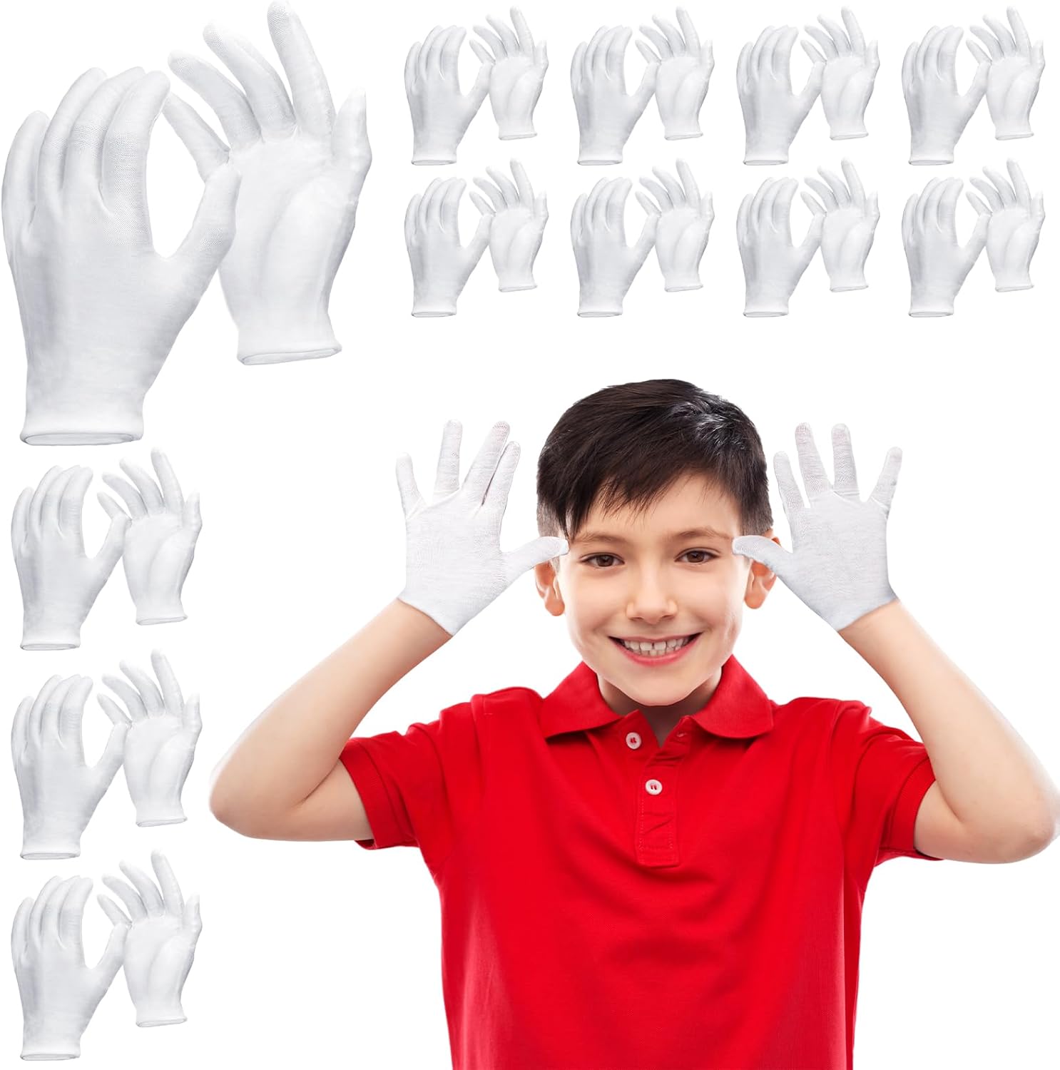 Ramede 24 Pairs Eczema Gloves for Kids Eczema Sleeves