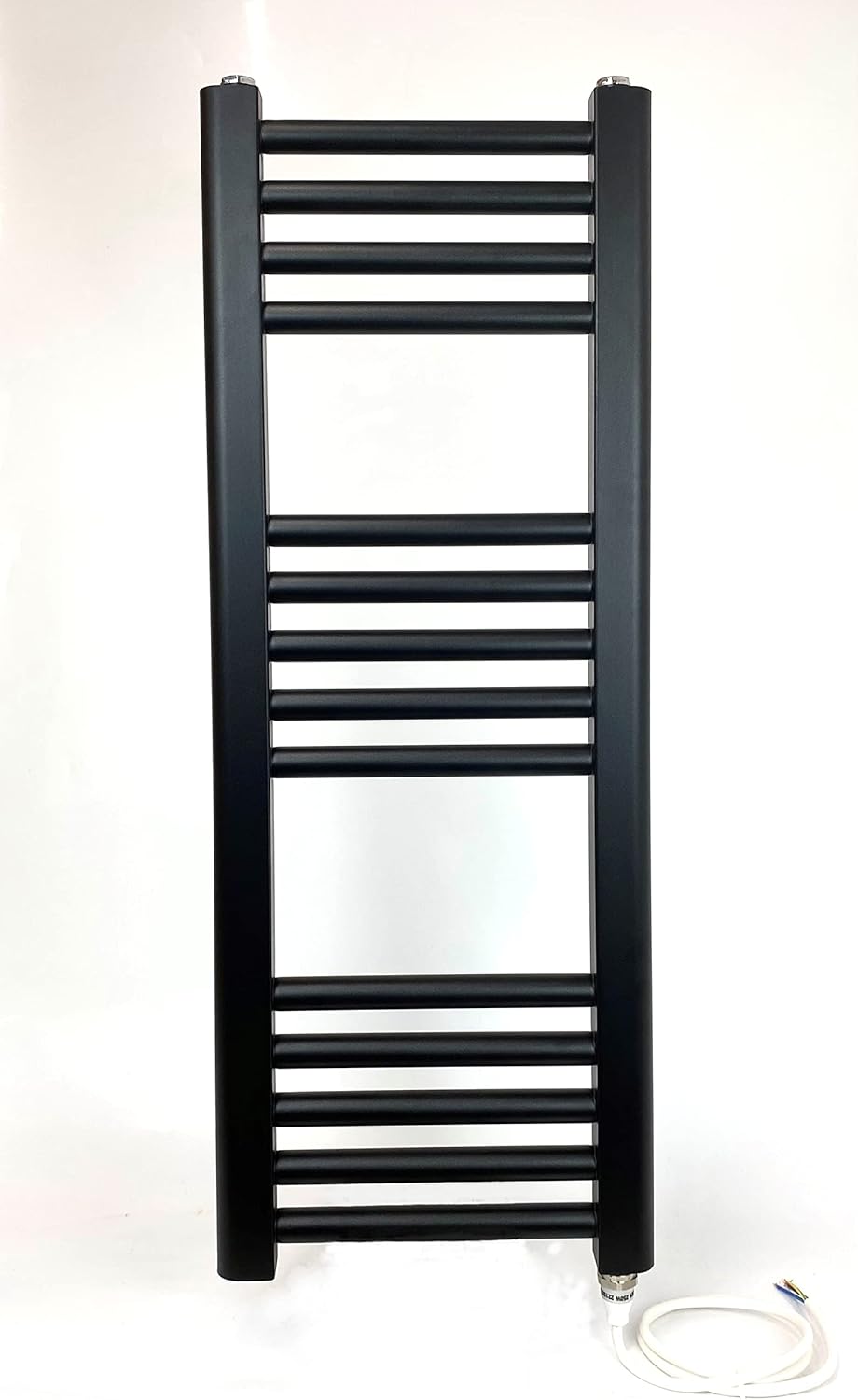 Greened House 300w x 800h Black Electric Straight Heated Towel Rail ...