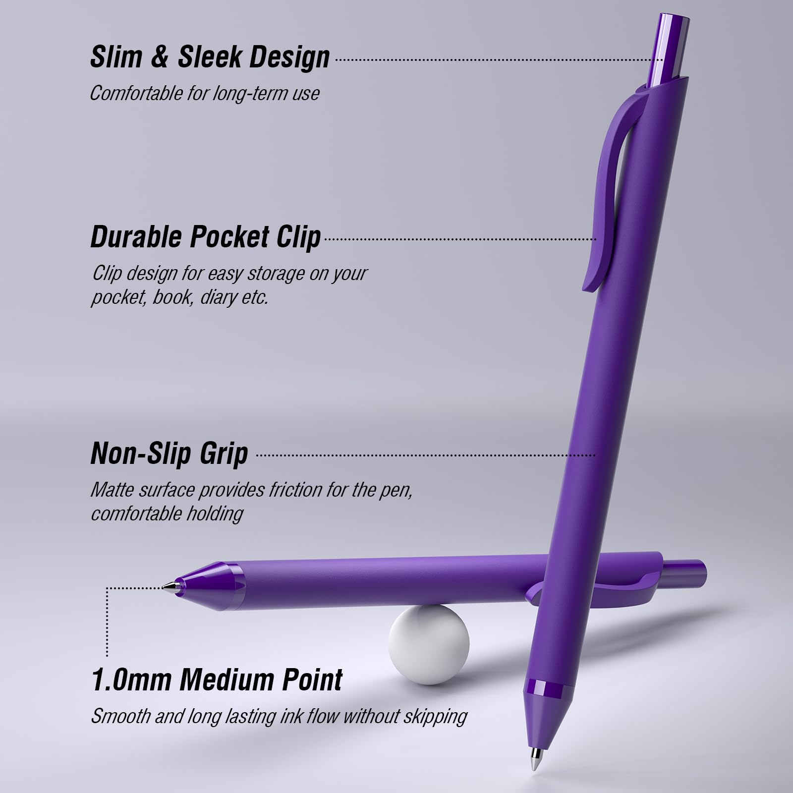 108 Pack Black Pens - Bulk Pens 1 0mm Medium Point Ballpoint Pens Smooth Writing No Bleed Retractable — view 2