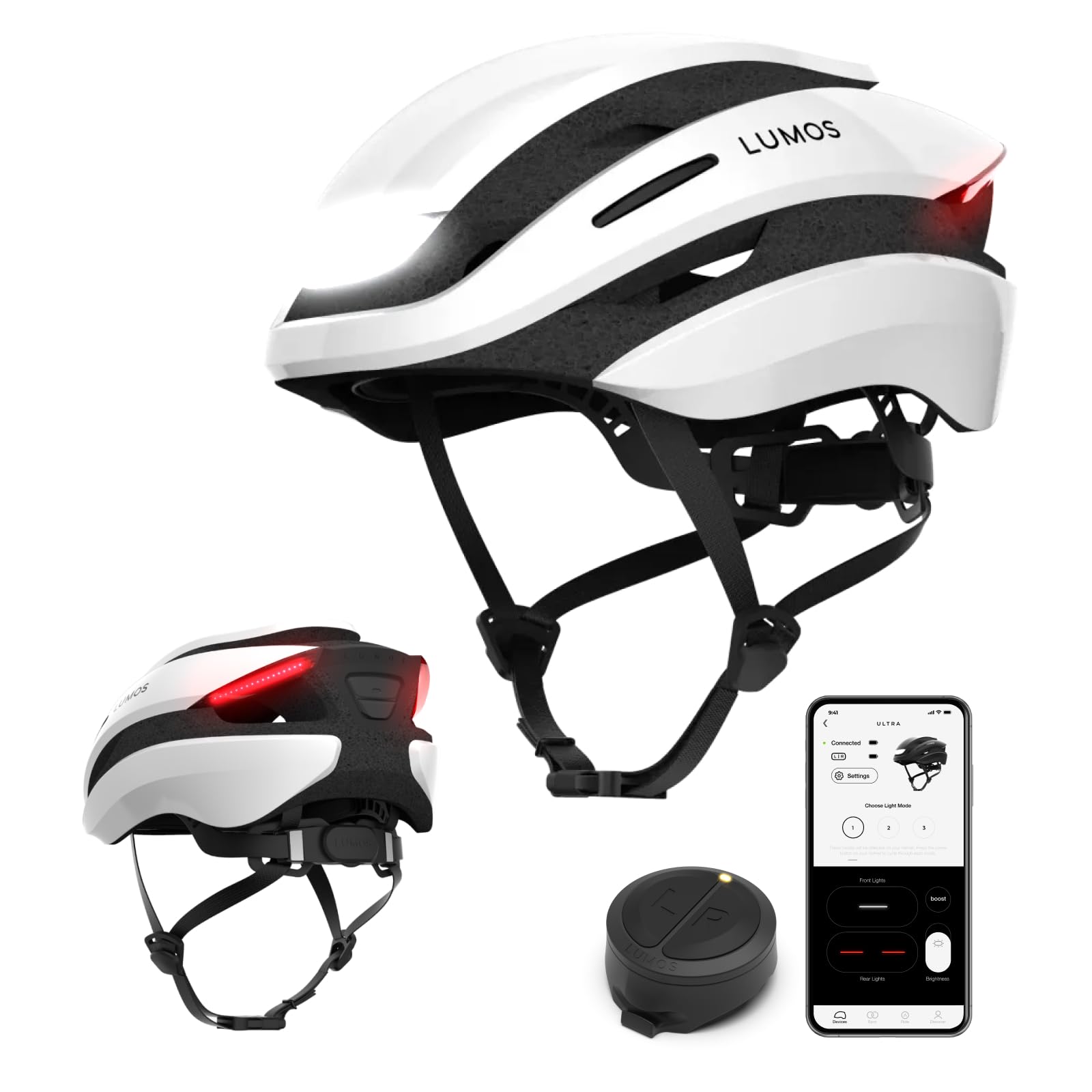 Lumos Ultra Bike Helmet | 360˚ Visibility TÜV Verified | Front & Rear LED Lights with Turn Signals | Commuter Bike Helmet for Adults Men Women