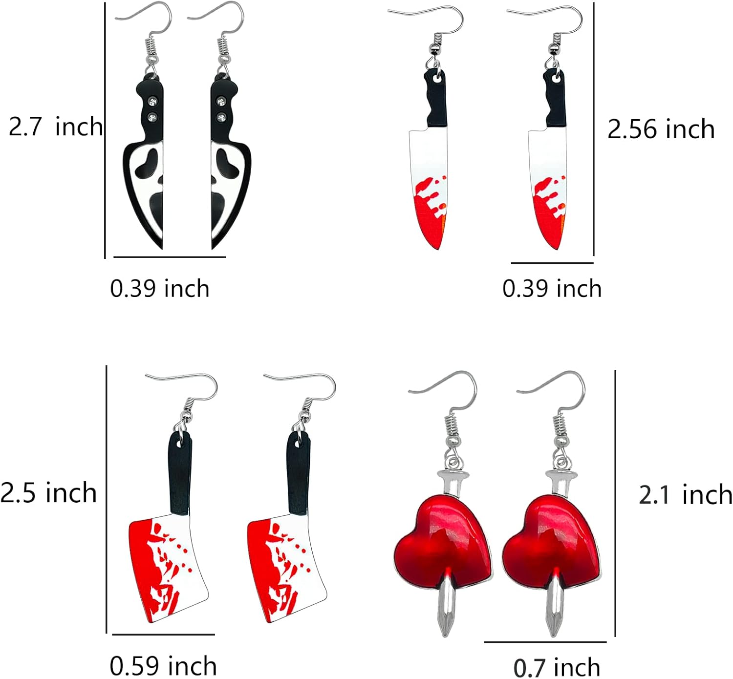 Knife Drop Dangle Earrings for Women Goth Acrylic Dagger Earrings Halloween Earring for Women Halloween Party Jewelry - Image 5