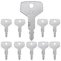 Vista 24 de 10Pcs CAT 5P8500 Ignition Switch Keys Equipment Key Set, Caterpillar Excavator Equipment Keys