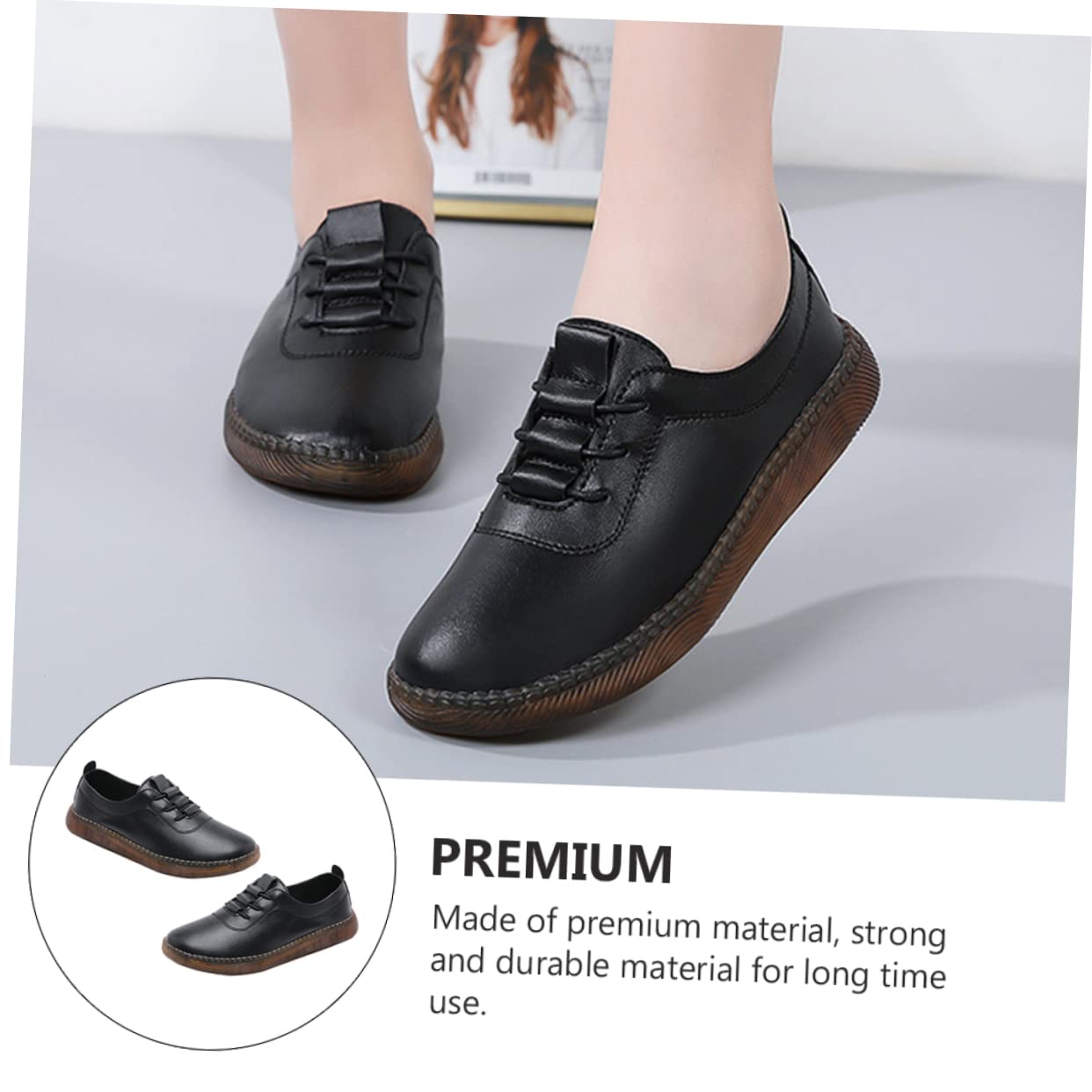 Zapatos De Cuero Perezosos Zapatos Casuales De Mujer De De Gimnasia para Mujer Mocasín para Mujer De Las Mujeres Superior: Cuero Genuino Black