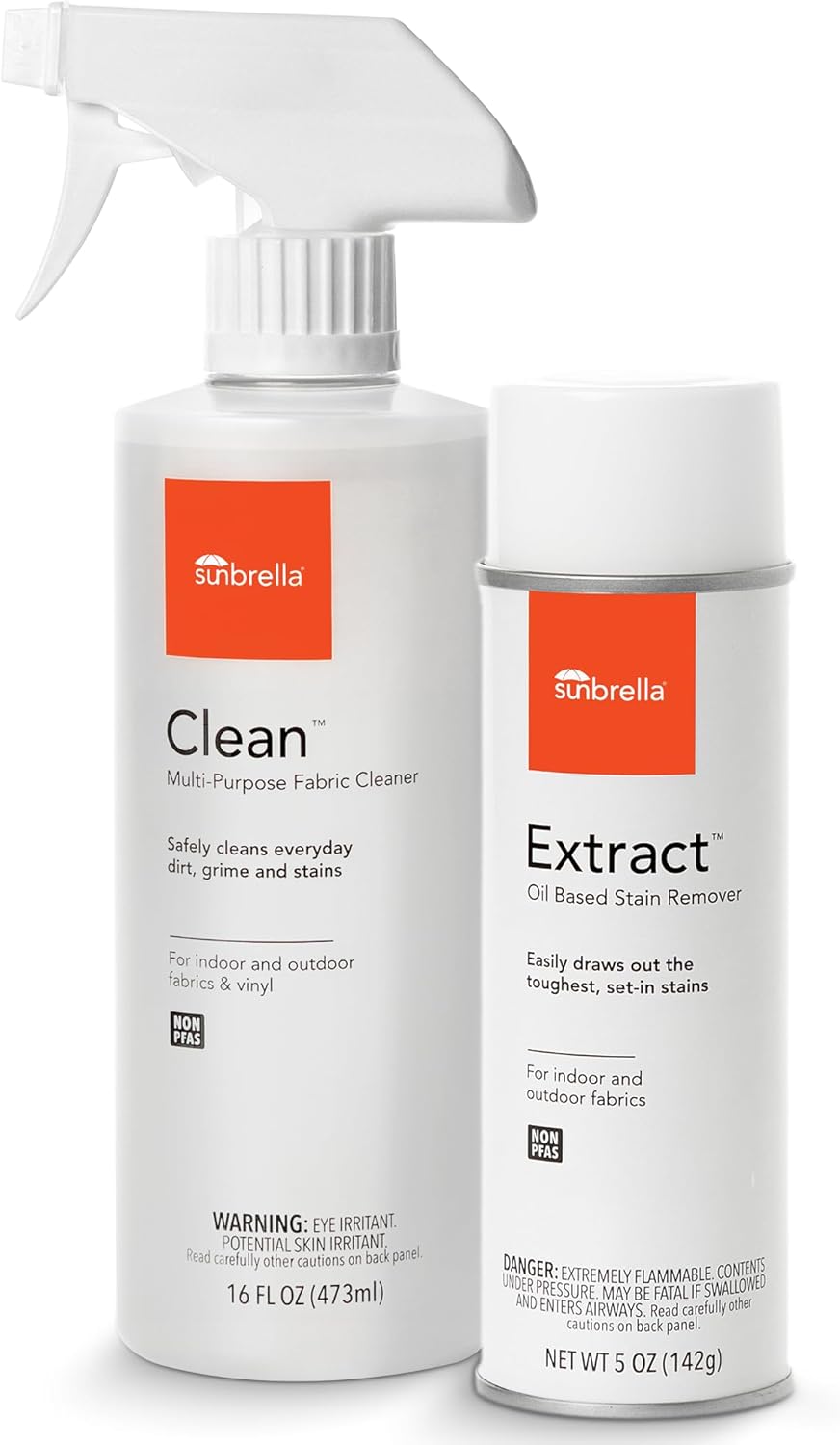 Sunbrella Clean (16 fl oz) + Extract (5 oz) Bundle | Clean Multi-Purpose Upholstery Cleaner with Extract Oil Stain Remover Fabric Cleaner