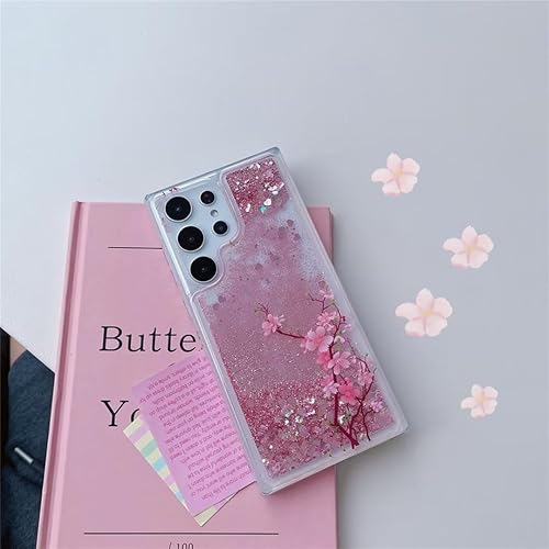 Miniatura 4 de Compatible con fundas transparentes Samsung A32 4G, diseño de flores degradadas, arena movediza brillante, bonita cascada flotante líquida con