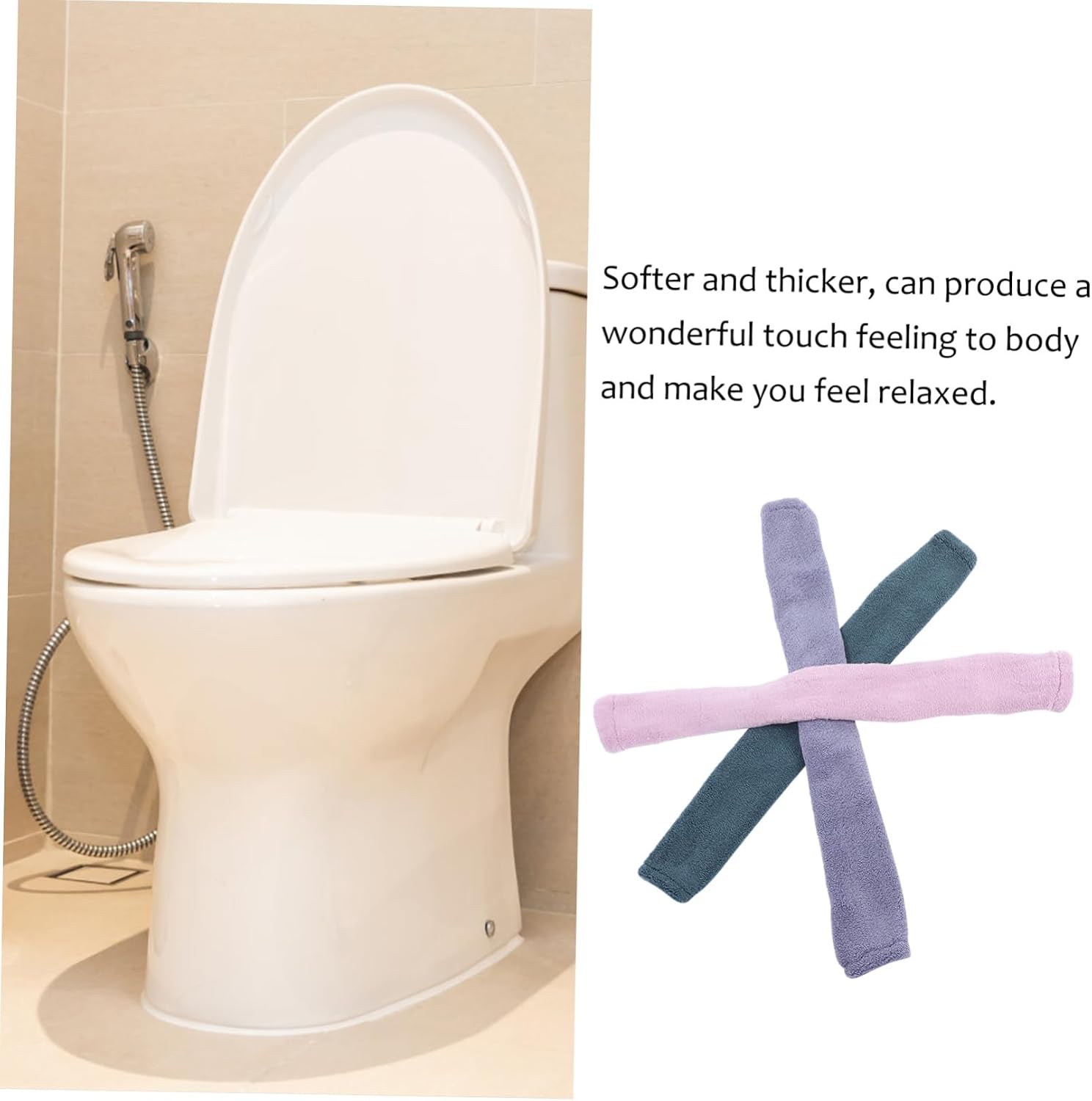 3pcs Washable Toilet Seat Covers Soft Thick Bathroom Cushion Deep and Reusable Fit for Comfort and Sanitation