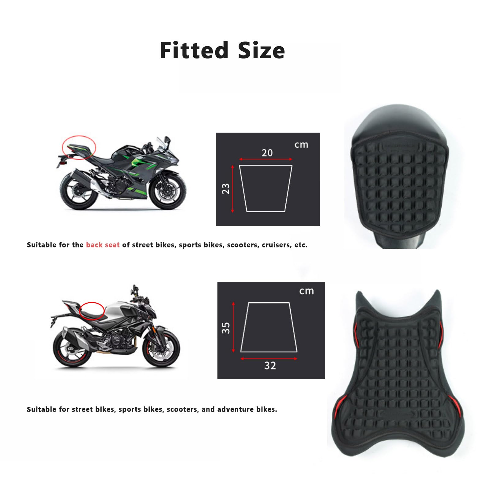 Cuscino Sella per Moto per Honda CB750 CB 750 Hornet, Comfortabile, Imbottitura, Antiscivolo, Traspirante e Decompressivo, Protezione Ideale per Lunghe Guide,Back Seat