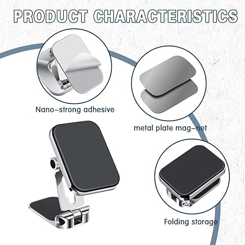 Miniatura 7 de Soporte universal para teléfono de automóvil, soporte universal para teléfono celular con brazo de aleación de aluminio plegable, rotación de 360,