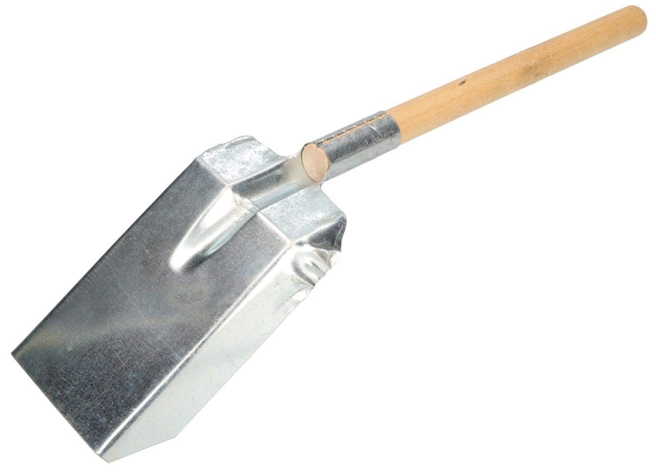 KOTARBAU® Pala para Chimenea, Pala de carbón, Pequeña, Mango de Madera Corto, Recogedor para Estufas, chimeneas, barbacoas, Pala de Ceniza, Acero galvanizado