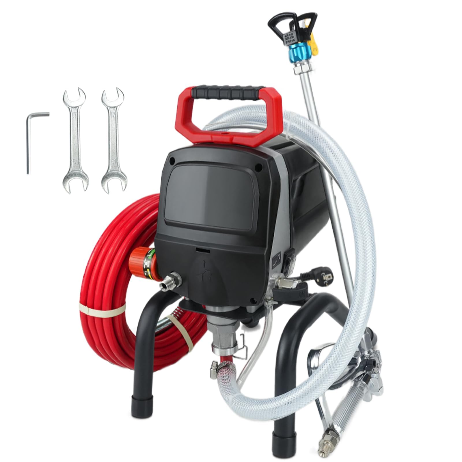 Pulverizador De Pintura Airless De Alta Presión 950W, Flujo 2,0L/Min, Pistola De Spray Eléctrica Ajustable con Varilla De Extensión De 40cm Y Manguera De 10m para Paredes, Muebles Y Proyectos DIY