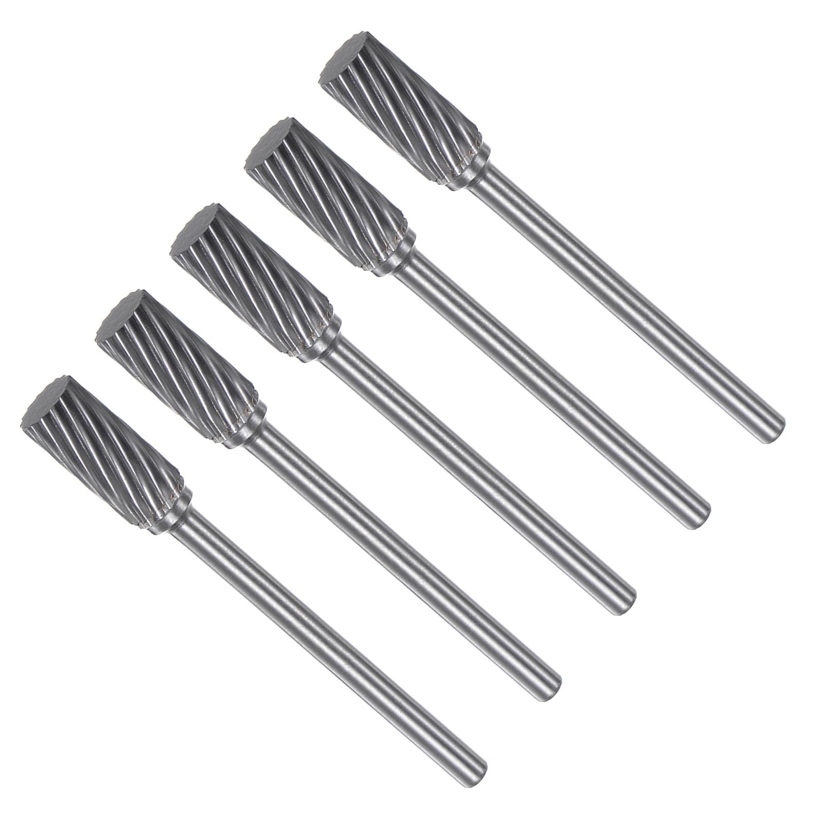 CoCud Tungsten Carbide Rotary Burrs File, 1/8" Shank 6mm Dia, Single Cut A-Shape Rotary Burrs Tool
