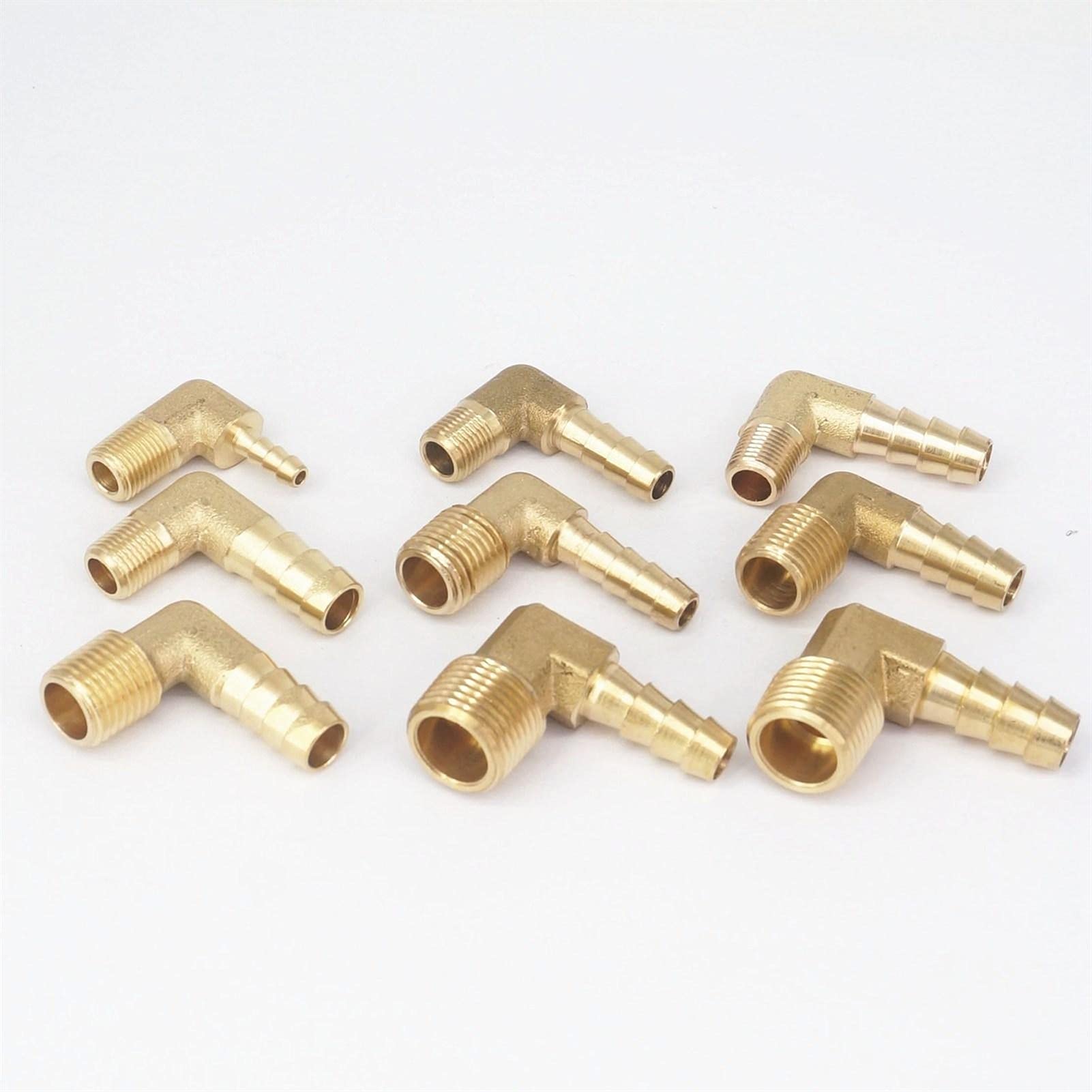 Messing Connector Set – NPT Mannelijk X Slangwartel – 1/8, 1/4, 3/8 NPT – Voor Brandstof, Lucht En Water – Max 229 PSI