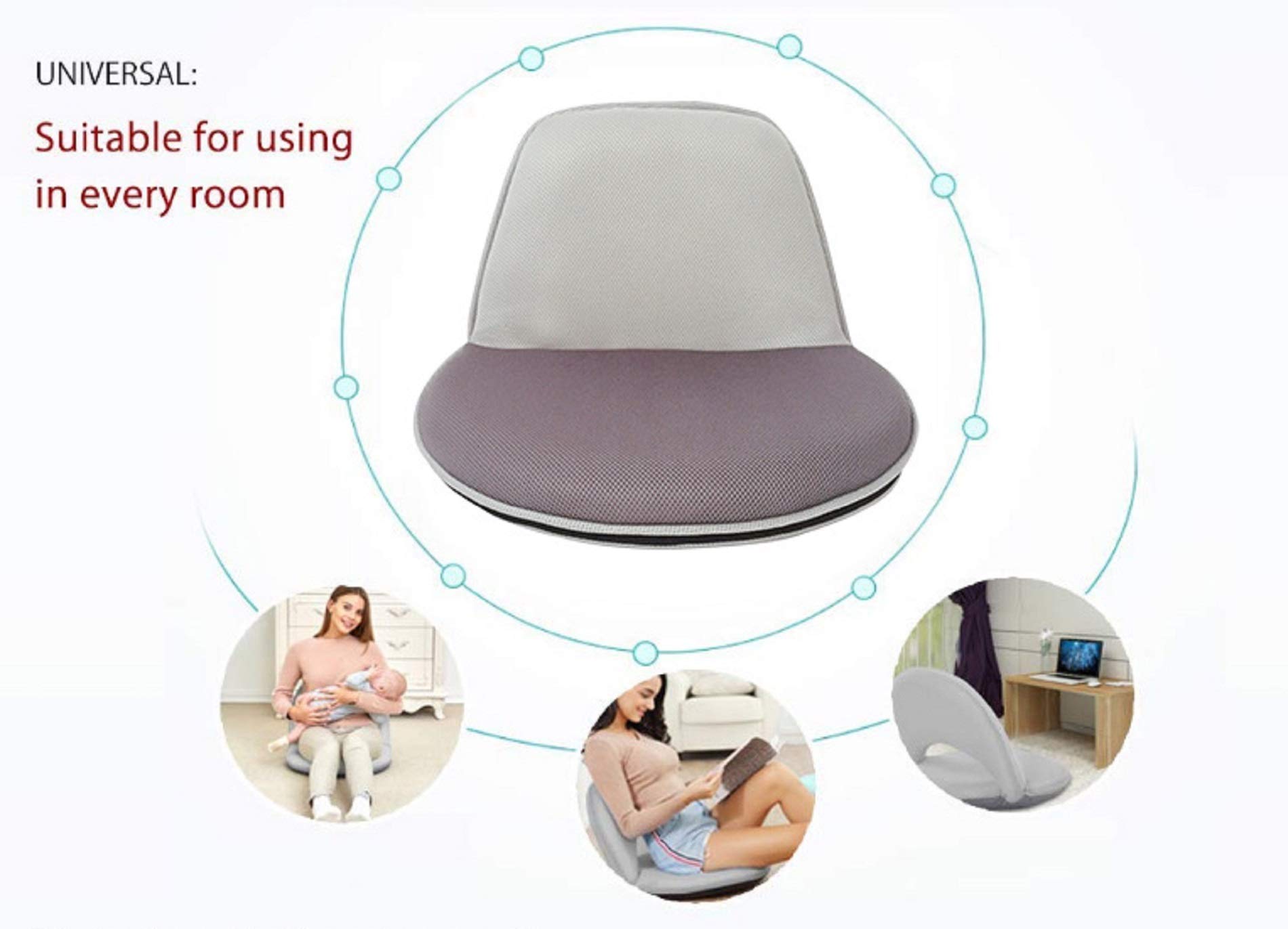 Rebecca Mobili Sillón plegable, Silla de Suelo, Malla Poliéster, Yoga Lectura, Salón - Tamaño: 44 × 52 × 50 cm (A x AN x FON)