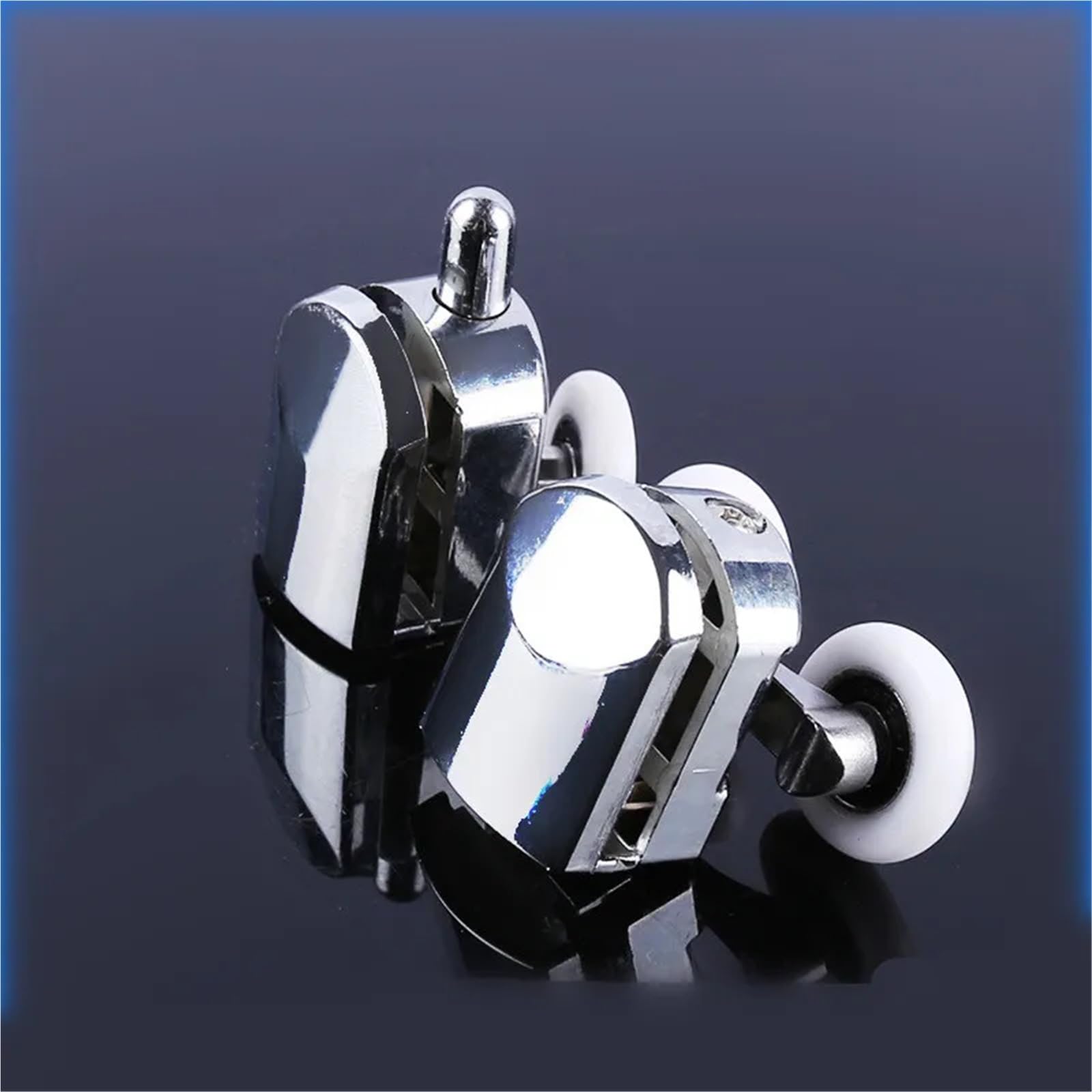 Ersatzrollen für Duschkabinentüren, Doppelrollen for Duschtüren aus Zinklegierung, 23–27 mm, for 4–6 mm Glastüren, 4 Stück(4-upper4-down,25mm)