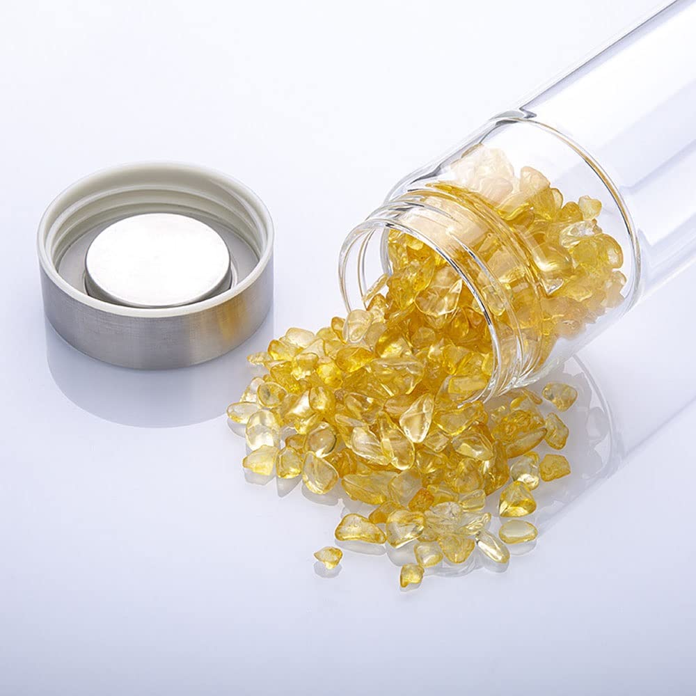 Bouteille d'eau en cristal de citrine naturelle pour l'élixir d'énergie