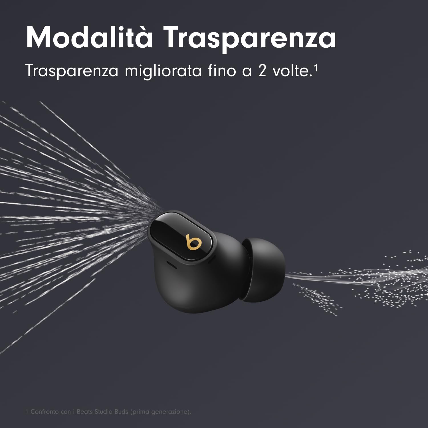 Beats Studio Buds + | Auricolari true wireless con cancellazione del rumore, compatibilità Apple e Android migliorata, microfono incorporato, cuffie Bluetooth resistenti al sudore - Nero e oro