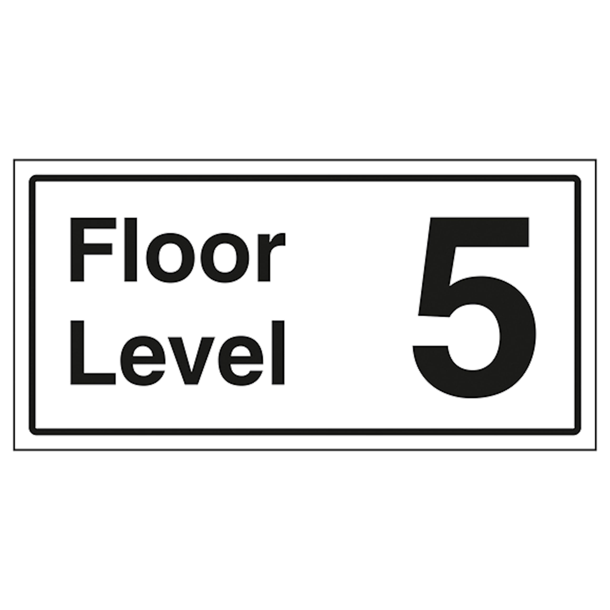 V Safety Floor Level 5 300 x 150 mm - 1mm Rigid Plastic Safety Sign