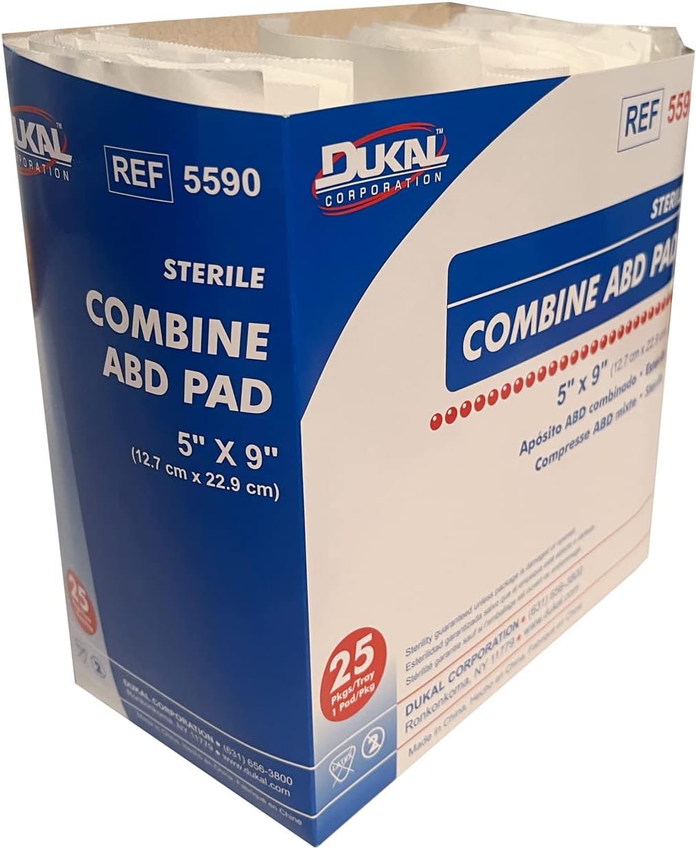 Combine ABD Pads, STERILE 5" X 9"-CASE of 400
