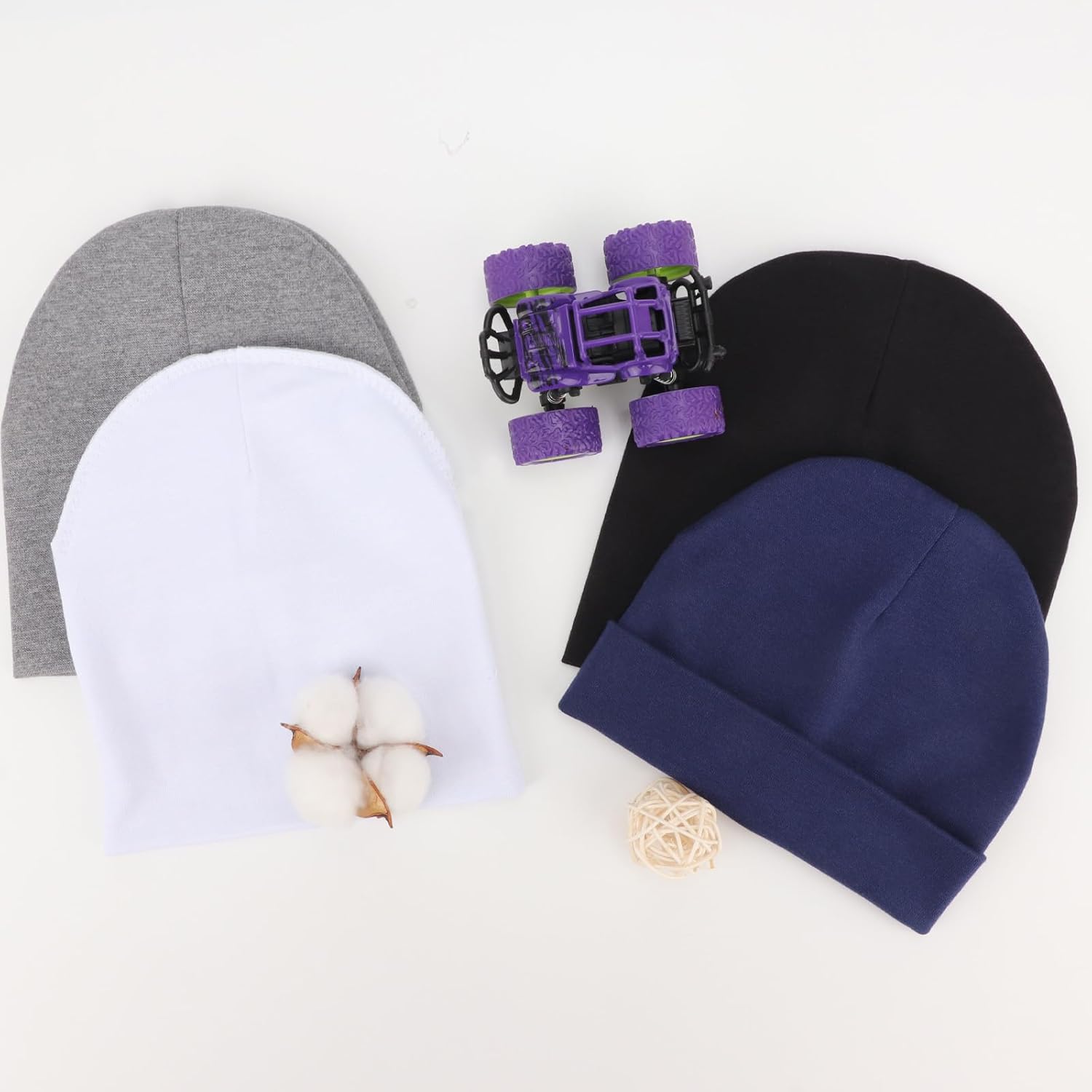 DRESHOW BQUBO 8 Pack Unisex Baby Beanie Hat Infant Toddler Kid Hats Baby Soft Cute Knit Cap Nursery Beanie - Image 6