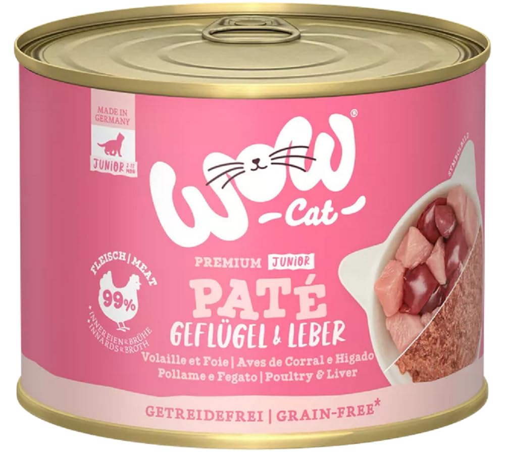 Wow Cat Junior Paté Drób i wątroba 6 x 200 g