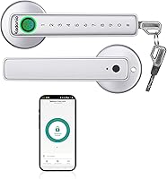 Vista 1 de Cerradura de puerta de huellas dactilares, perilla de puerta inteligente biométrica, cerradura de puerta inteligente de entrada sin llave con asa