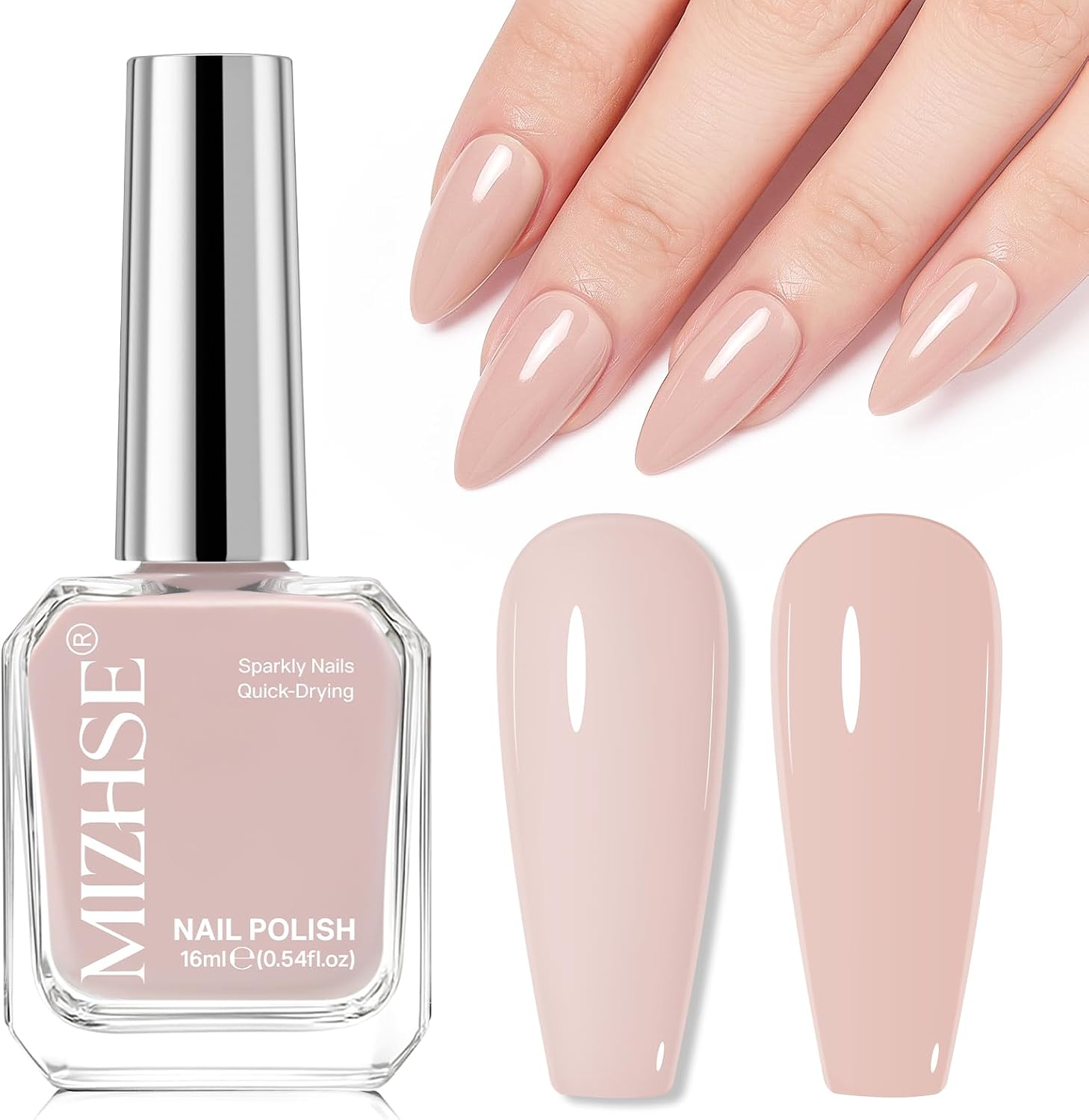 MIZHSE Nude lakier do paznokci, szybkoschnący, bez UV, jednokolorowy, 16 ml