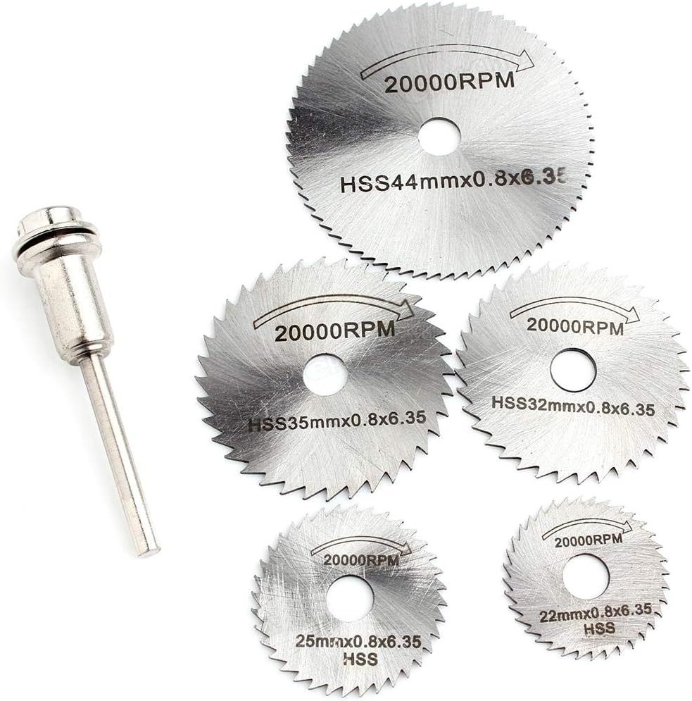 HSS Circular Saw Blade Set, Cutting Discs Wood Cutting Rotary Tool for Dremel Drills Rotary Mandrel