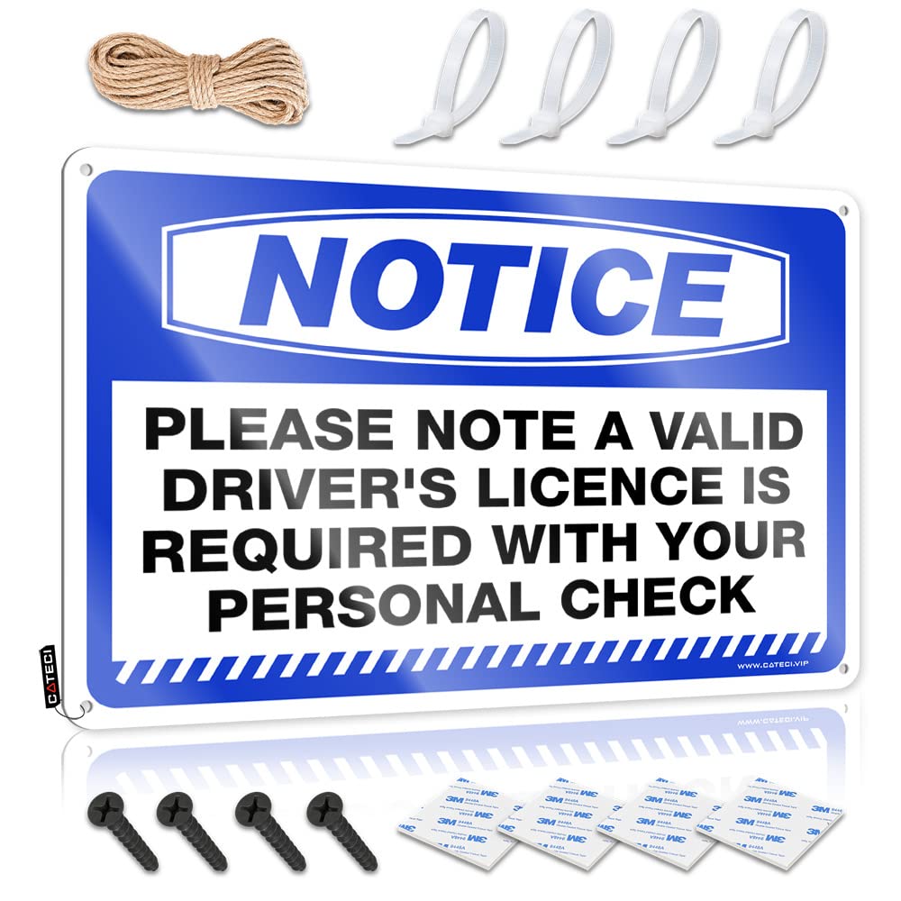 HELIOFORGE Man Cave Funny Signs Notice Please Note A Valid Driver'S License Is Tin Sign Beer Signs For Bar Funny Vintage Signs(30X40CM)