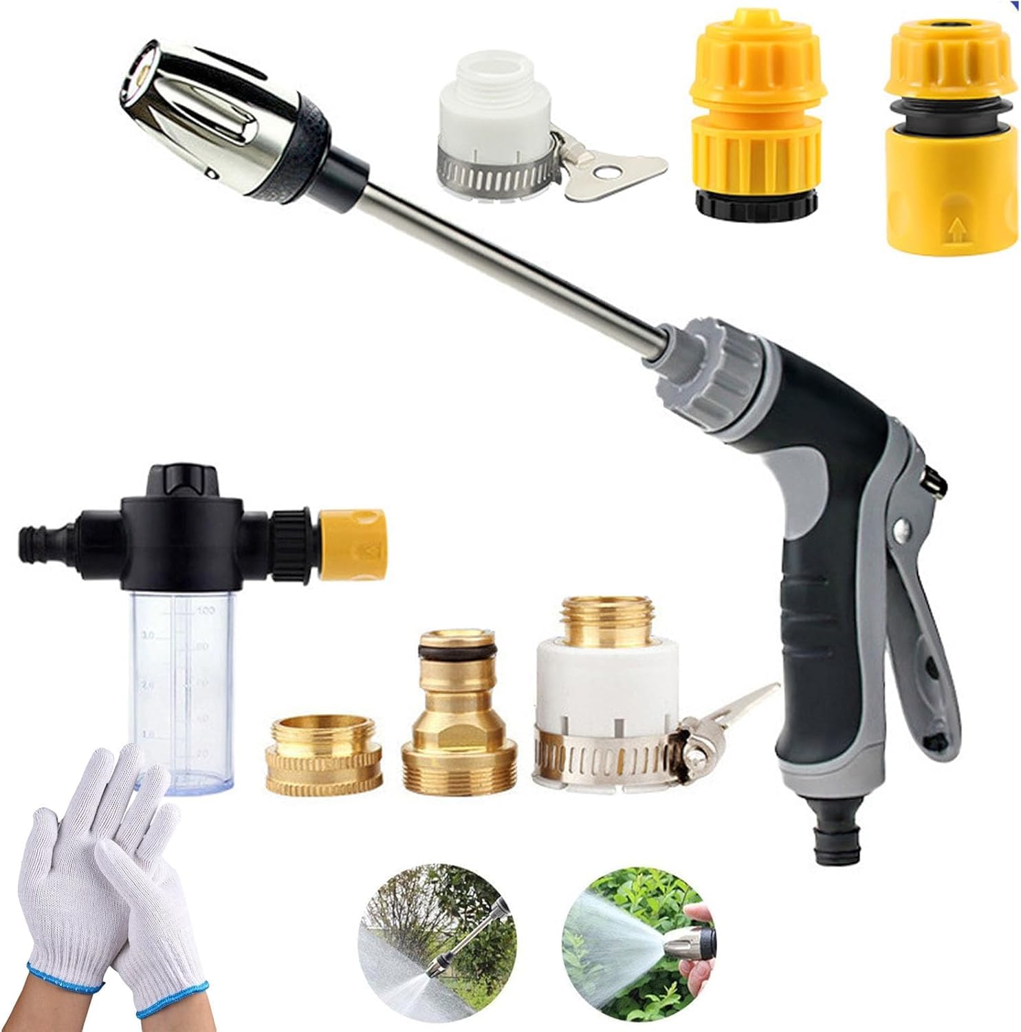Qinux Aquoxis Pressure Washer - Power Hose Nozzle - Hose Attachments for Stubborn Dirt Removal on Wooden Decks, Fences & Stone Patios,Style 6