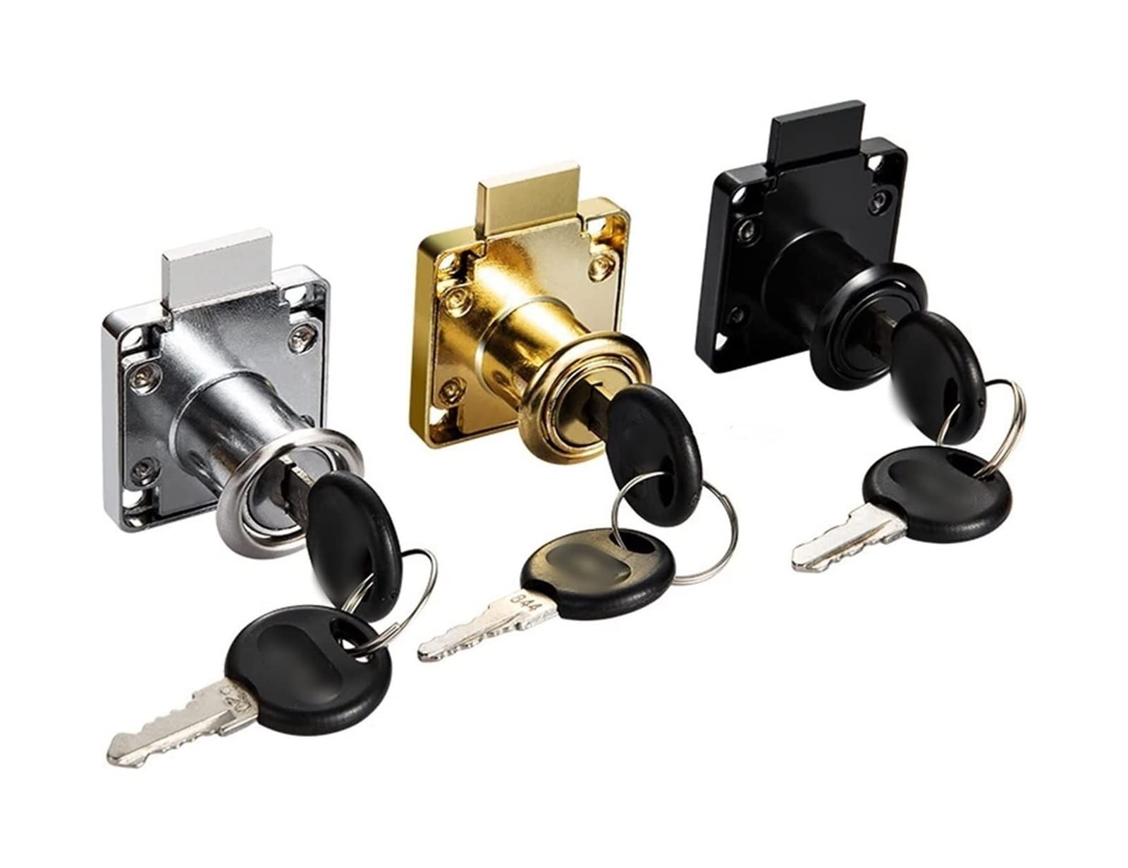Cilindro Serratura Uxcell Con 2 Chiavi &ndash; Colore Argento/Oro Per Cassetti, Armadi, Lucchetti