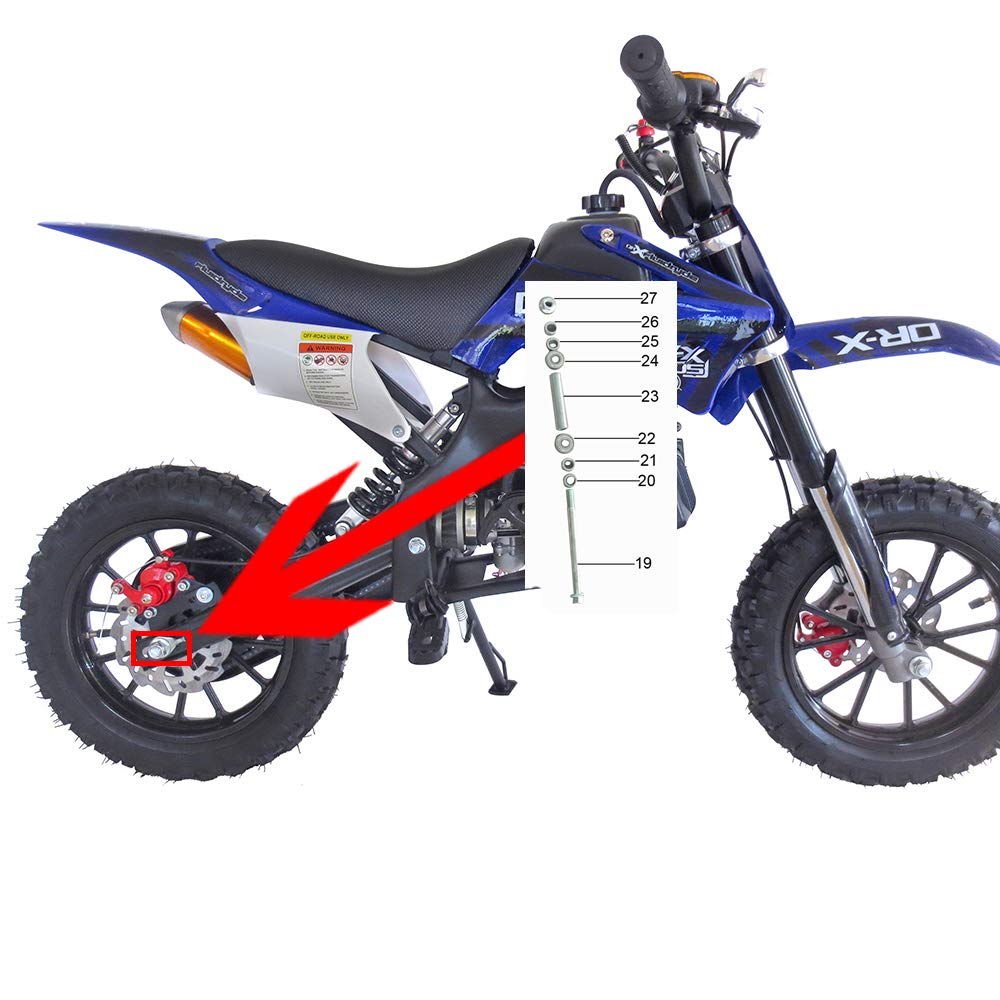SYX MOTO Holeshot Kids Mini Dirt Bike Parts and Accessories, Rear Wheel