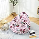 PEIHUODAN Sitzsack Sessel Cover Keine Füllung Mikrofaser-Polyester Atmungsaktiv Rollschuhe im Hip Hop Straßenstil 3D, Sitzsackbezüge Dekoration für Jungen Mädchen Zimmer Spielzimmer, 90x110 cm, Green