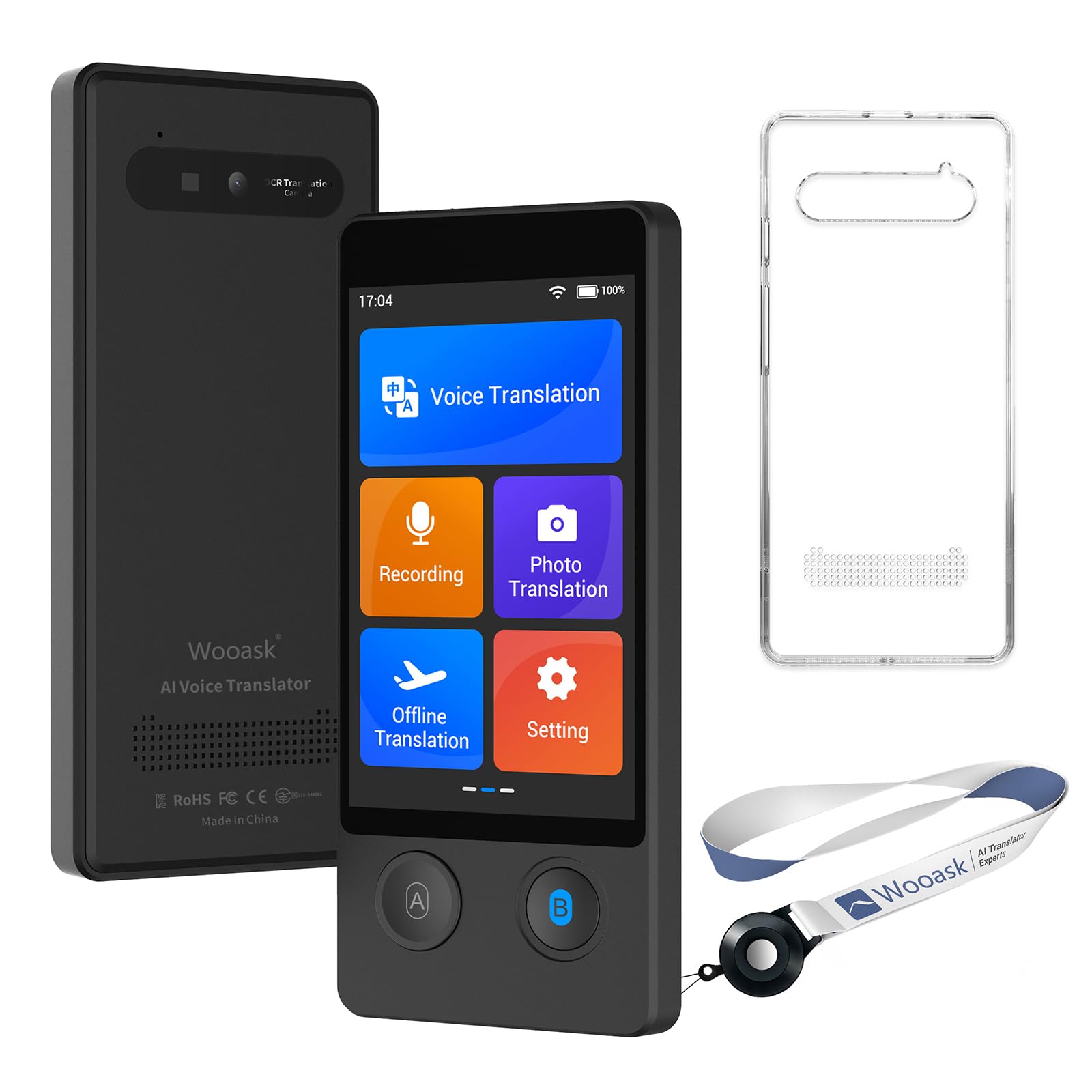 Wooask W12 翻訳機　 AI Voice Translator Wooask® W12 Off/Online AI Language Translator Device – WOOASK