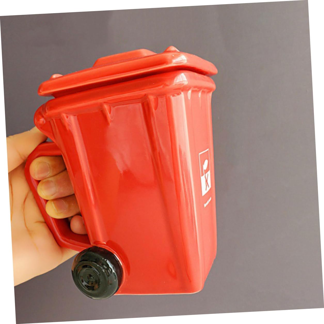 VANZACK Keramik Kaffeebecher 400ml Rot mit Gesundem Ergonomischem Design und Dekorativem Stil Verschleißfester Kaffeetasse für Zuhause und Büro