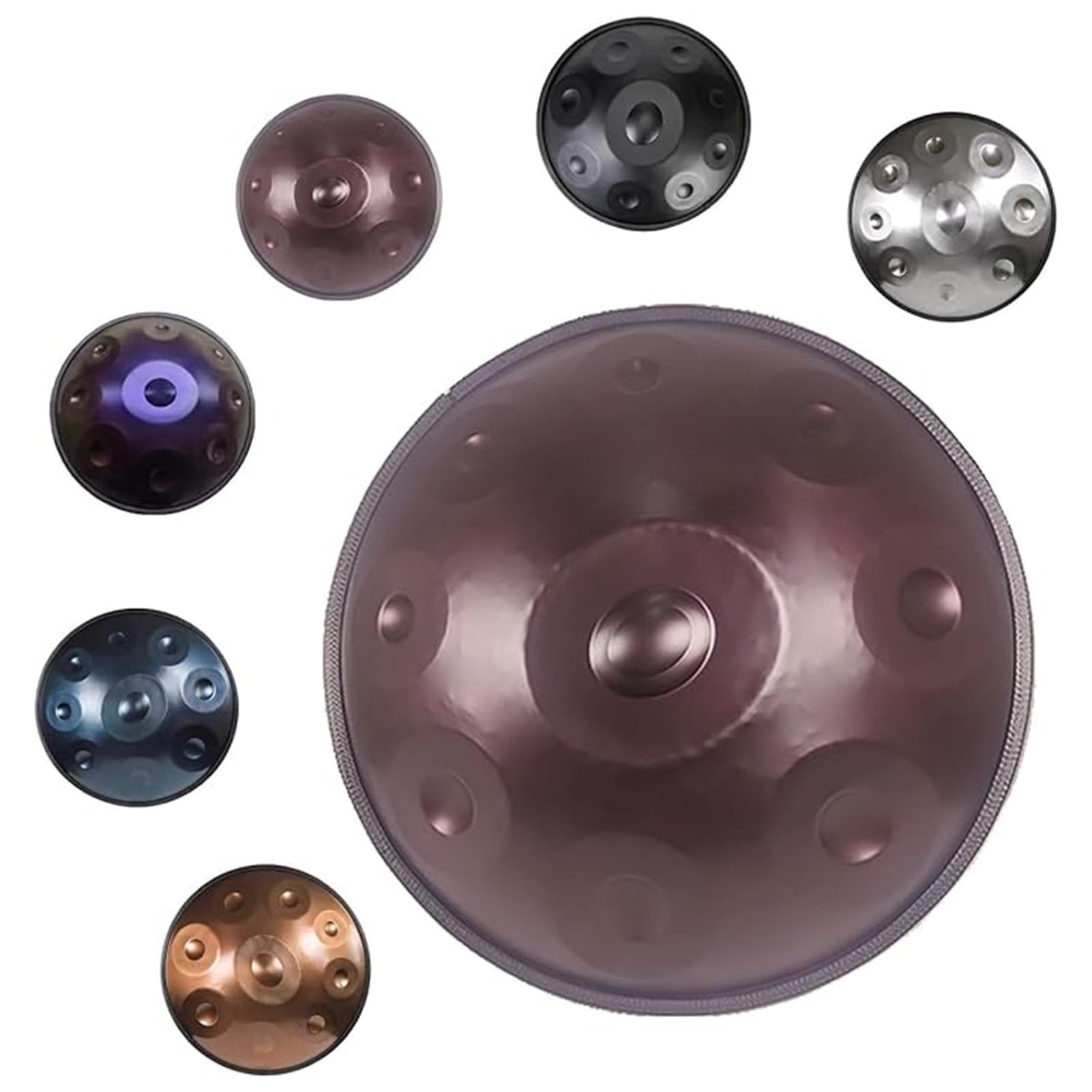 Handpan Instrument 432 Hz/440 Hz, 22-calowy stalowy Handpan W Małym Re Z Uchwytem, Torba Do Przenoszenia - Handpan Dla Dorosłych, Zestaw Perkusji Medytacyjnej (C,440HZ/9Note)