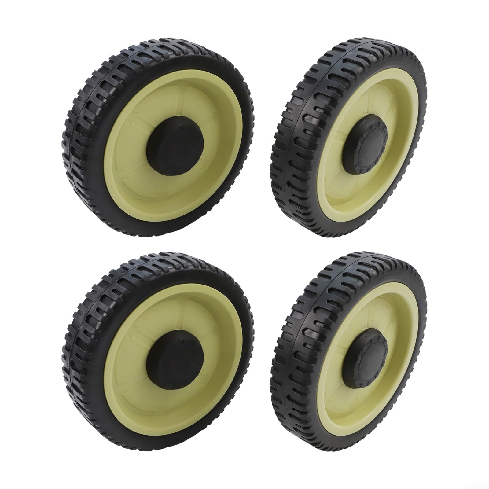 Rueda de repuesto para cortacésped de 200 mm para Honda HR214 HRU214 HRU215, 4 piezas, parte delantera trasera de metal y plástico con cubiertas