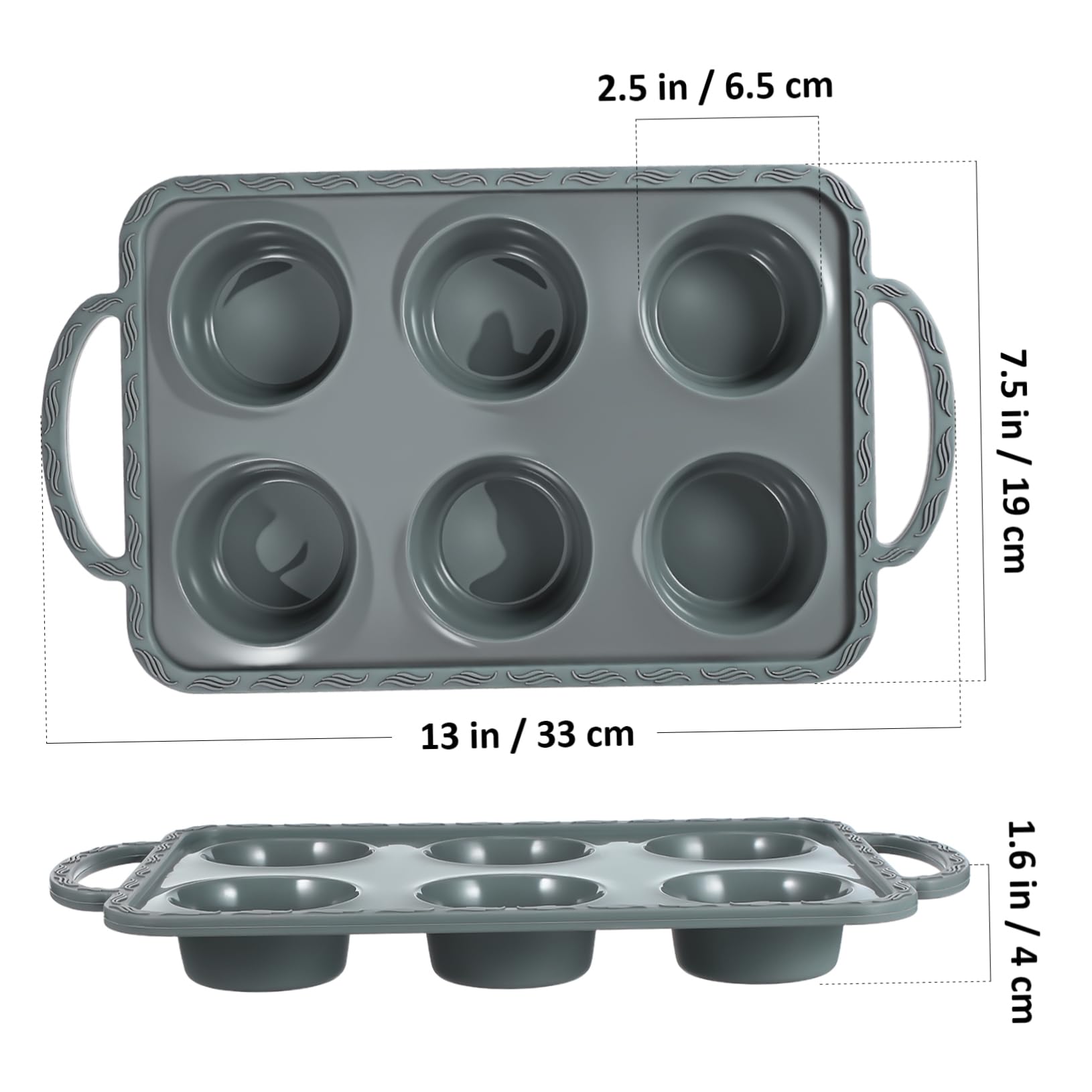 Ciieeo Non Stick Flexible Bakeware for Creative Muffins and Cupcakes for Daily Use and Parties Heat Silicone Cavity Design