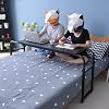 Overbed Table with Wheels Mobile Laptop Desk Cart Computer Table Over The Bed Table Adjustable Height and Length with Tilt Stand Board for Hospital and Home