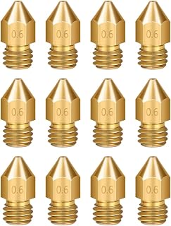 12PCS 3D Printer Nozzle, 0.4mm Brass Nozzles, High Temperature Resistant, Compatible for Creality Ender/CR Series