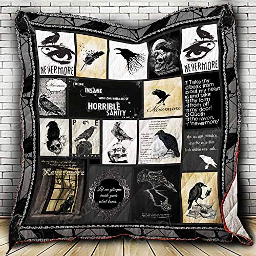 The Raven Nevermore Reader Quilt Ps455Quilted Comforter King and Queen