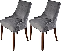 Vista 28 de MIFXIN Funda de terciopelo para silla lateral, elástica, lavable, inclinada, protector de asiento para comedor, banquete, decoración de fiesta