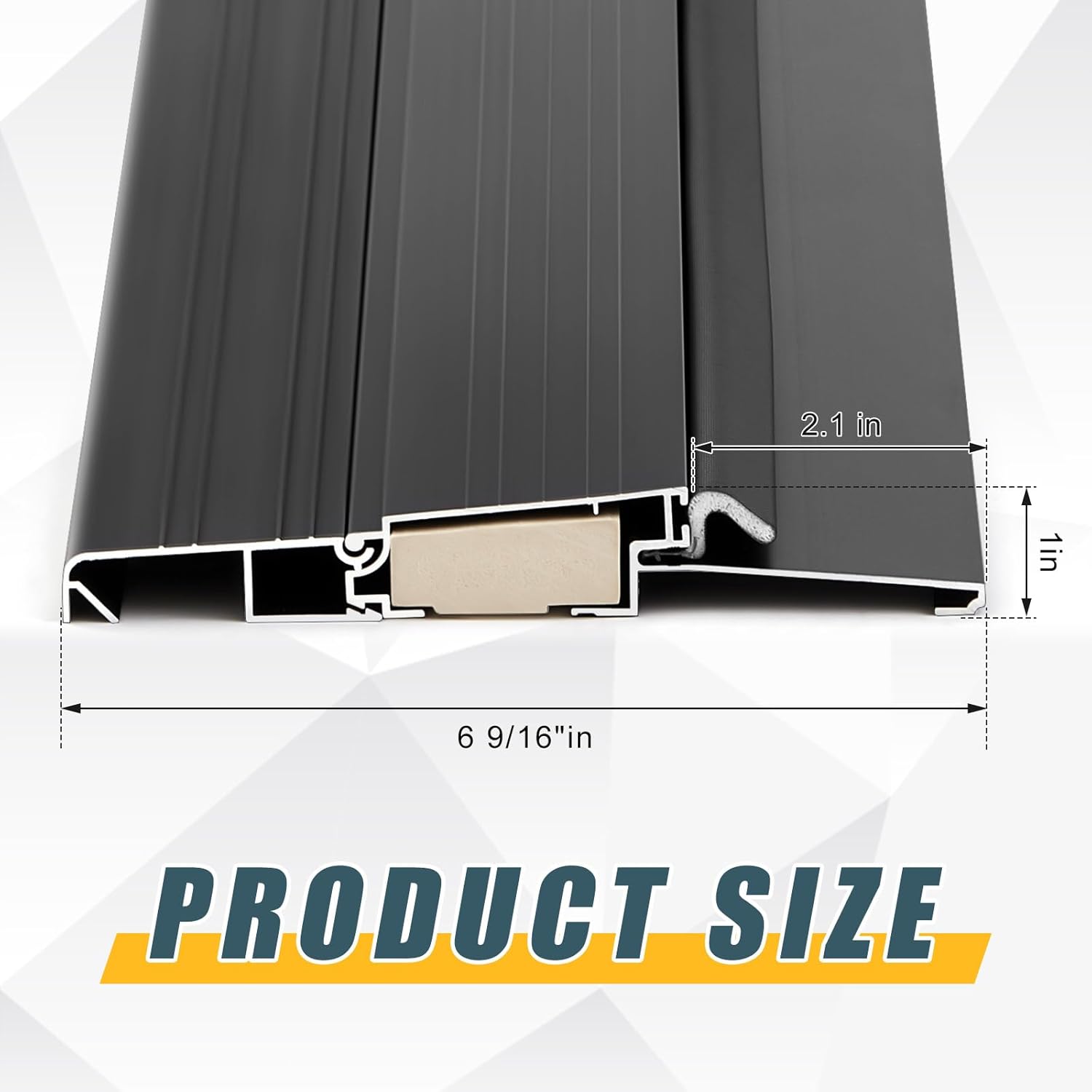 Blulu 36" Aluminum Exterior Door Threshold 6 9/16" Outdoor Swing Threshold Heavy Duty Adjustable Aluminum Door Sill Pan for Weatherproof & Easy Install for Residential/Commercial Use, Black (1 Pcs)